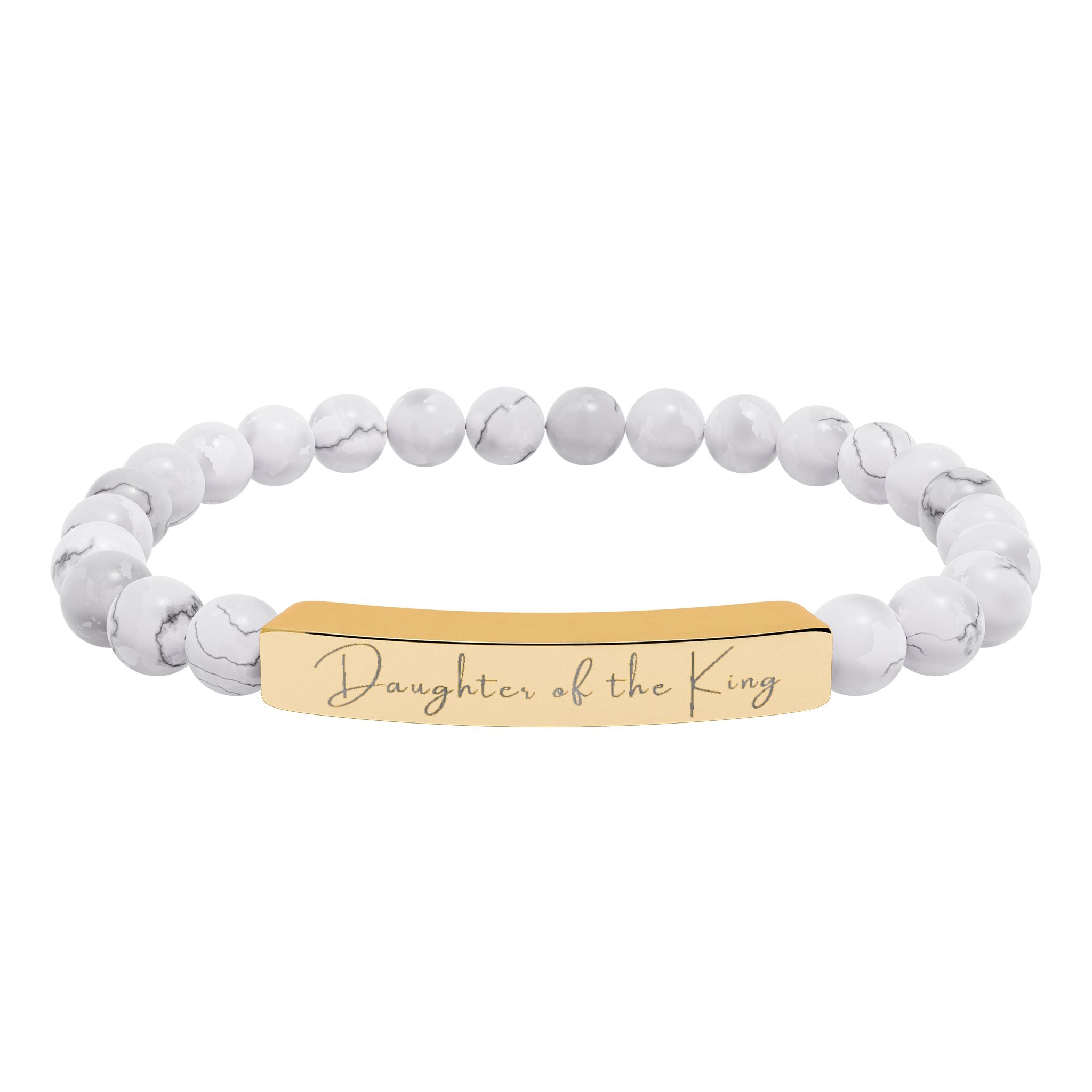 Natural Stone Stretch Bar Bracelet — Daughter of the King