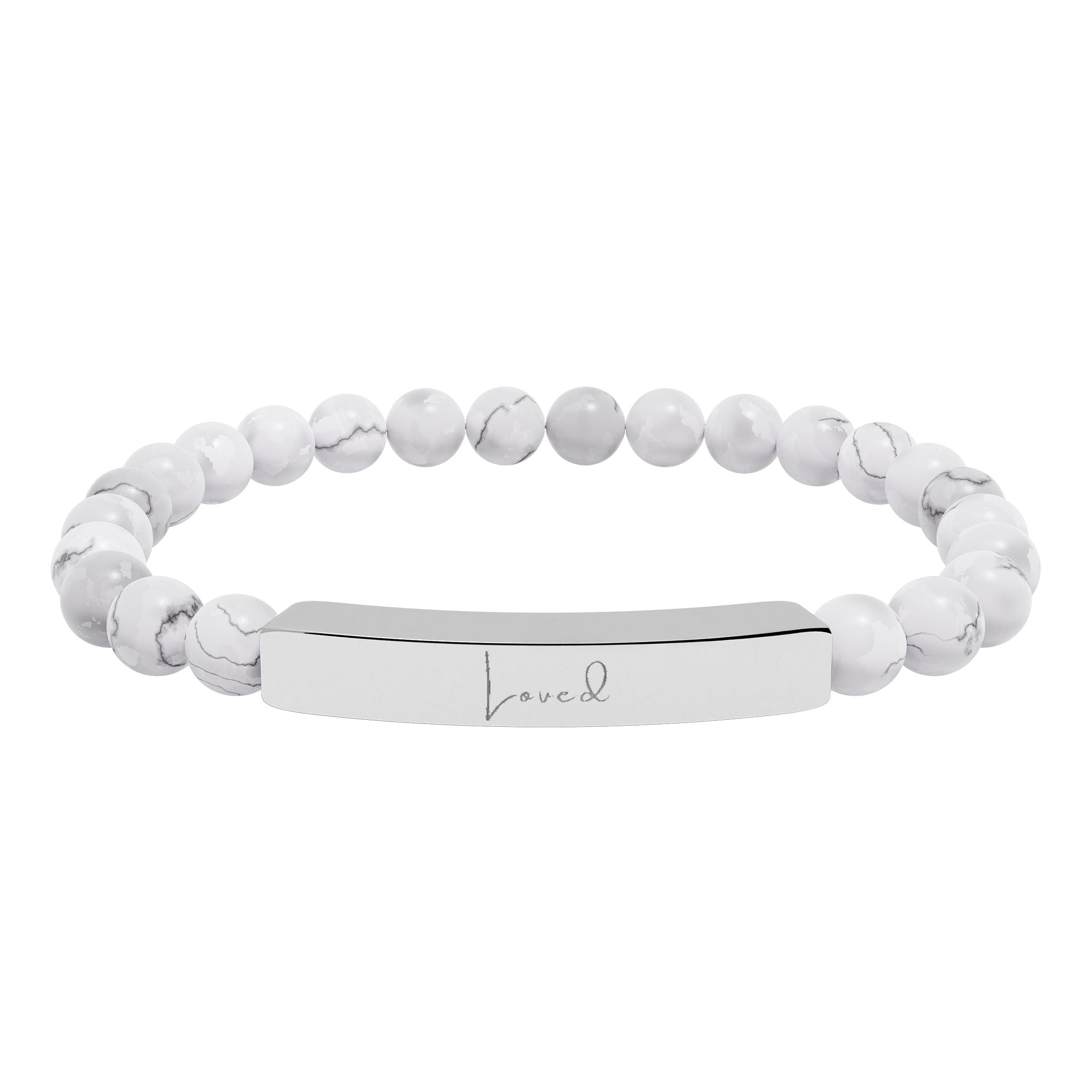 Natural Stone Stretch Bar Bracelet — Loved
