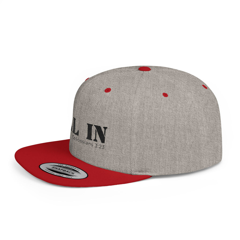 All In Colossians 3:23 Flat Bill Snapback Hat