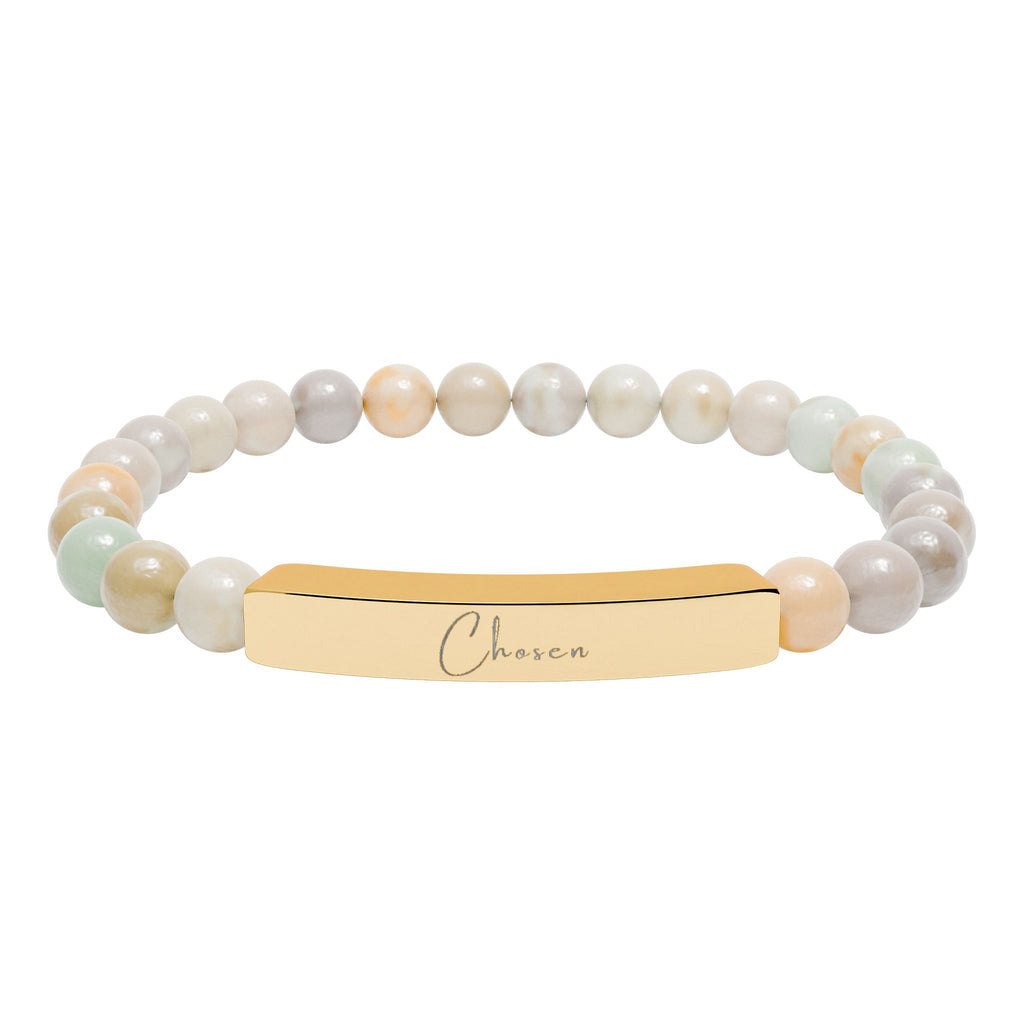 Natural Stone Stretch Bar Bracelet — Chosen