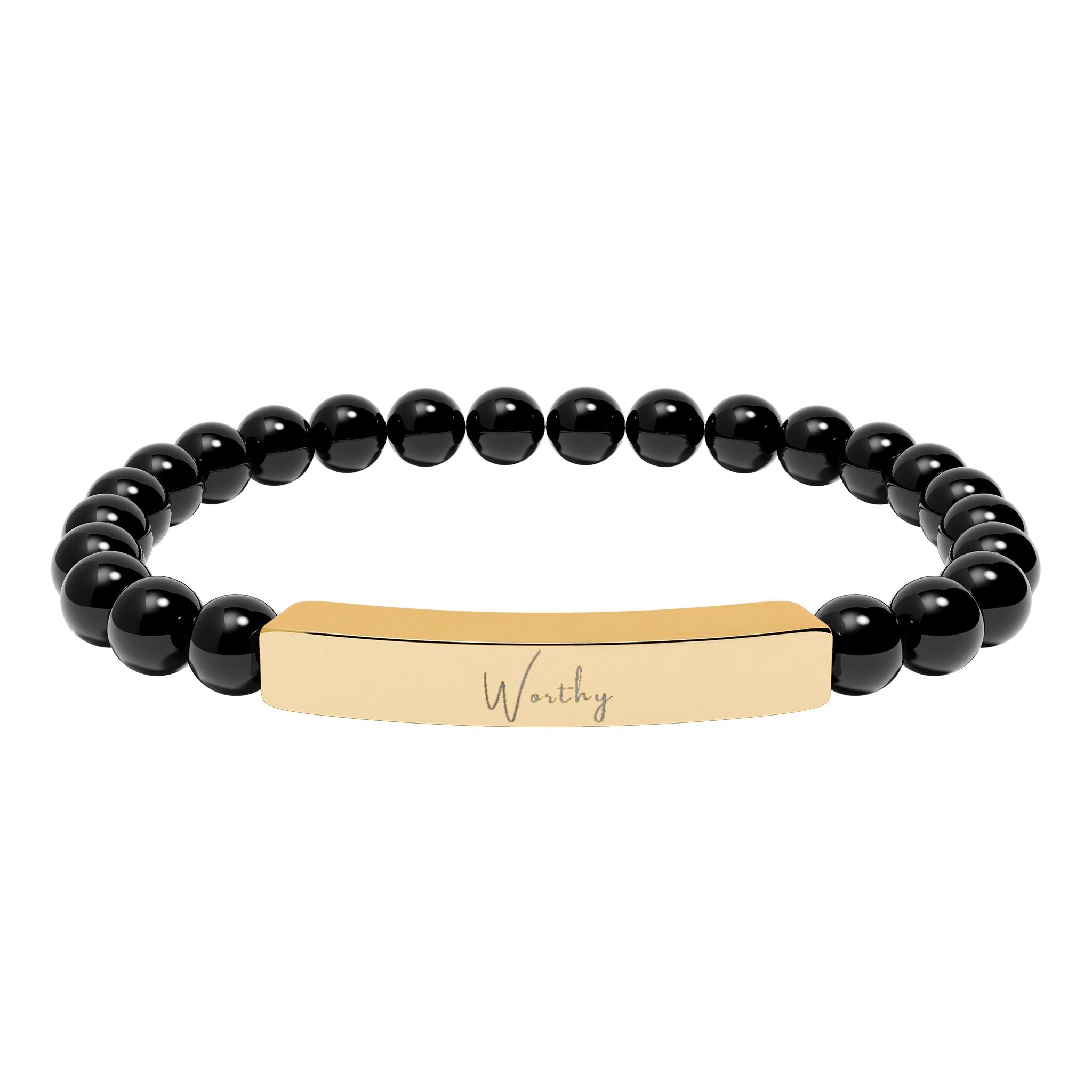 Natural Stone Stretch Bar Bracelet — Worthy