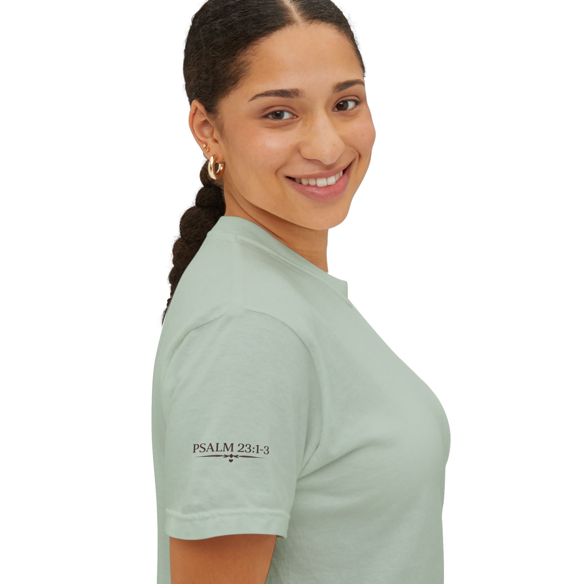 The Lord Is My Shepherd-Psalm 23:1-3  Graphic Tee with Pocket