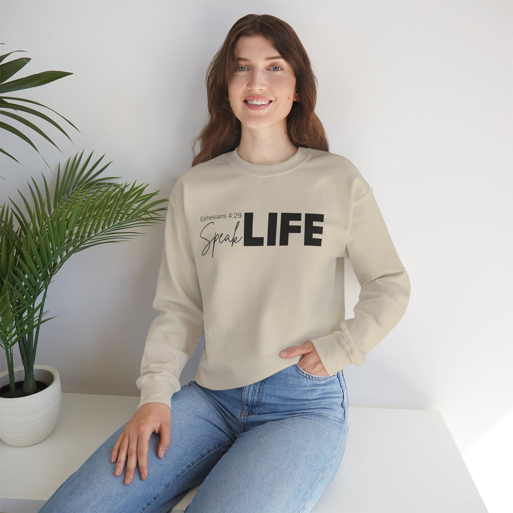 Speak Life Ephesians 4:29 Scripture Crewneck Sweatshirt