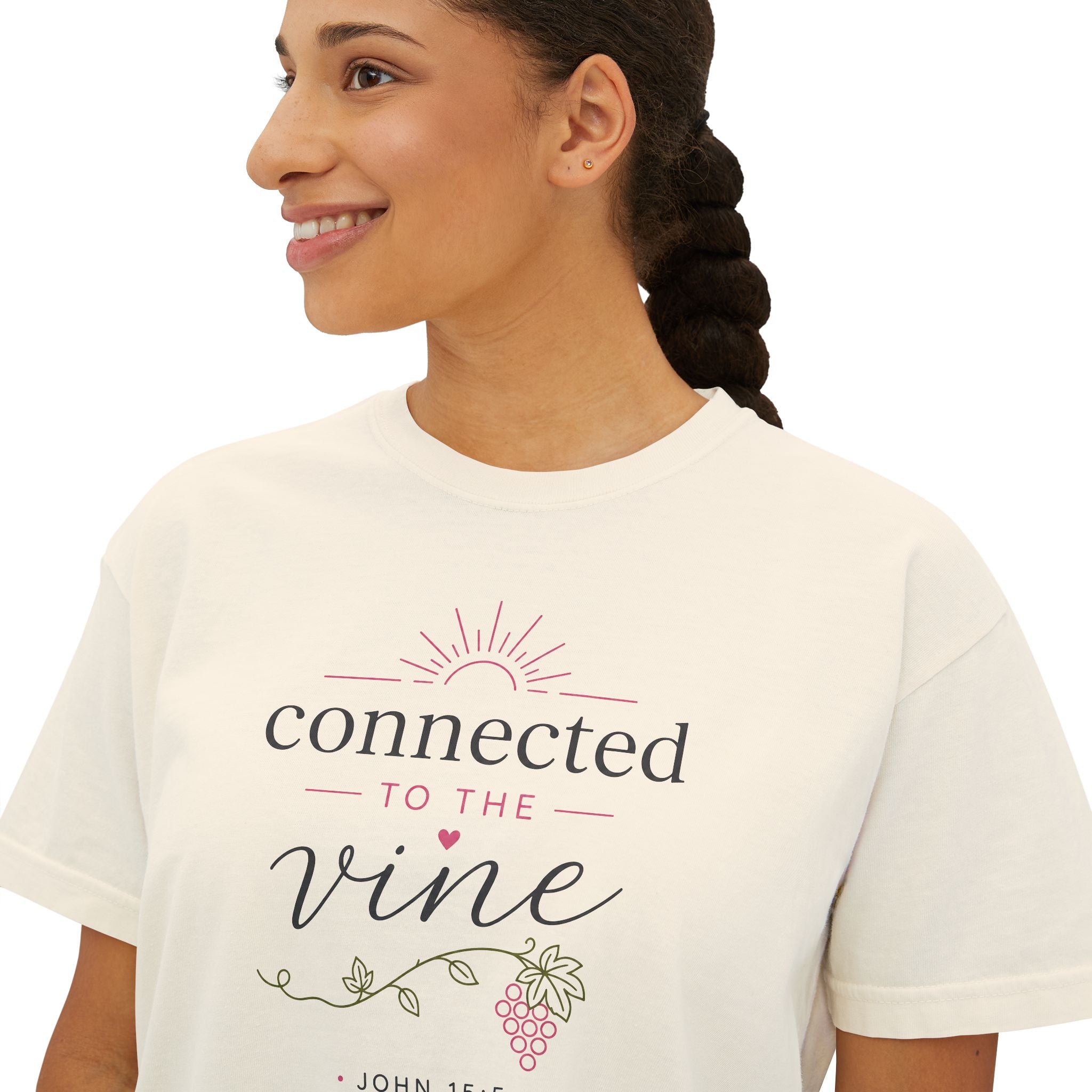 Connected to the Vine Boxy Tee — John 15:5