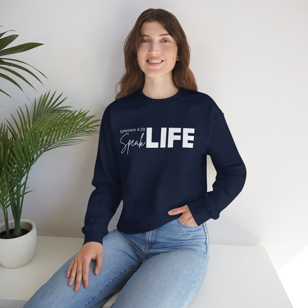 Speak Life Ephesians 4:29 Scripture Crewneck Sweatshirt