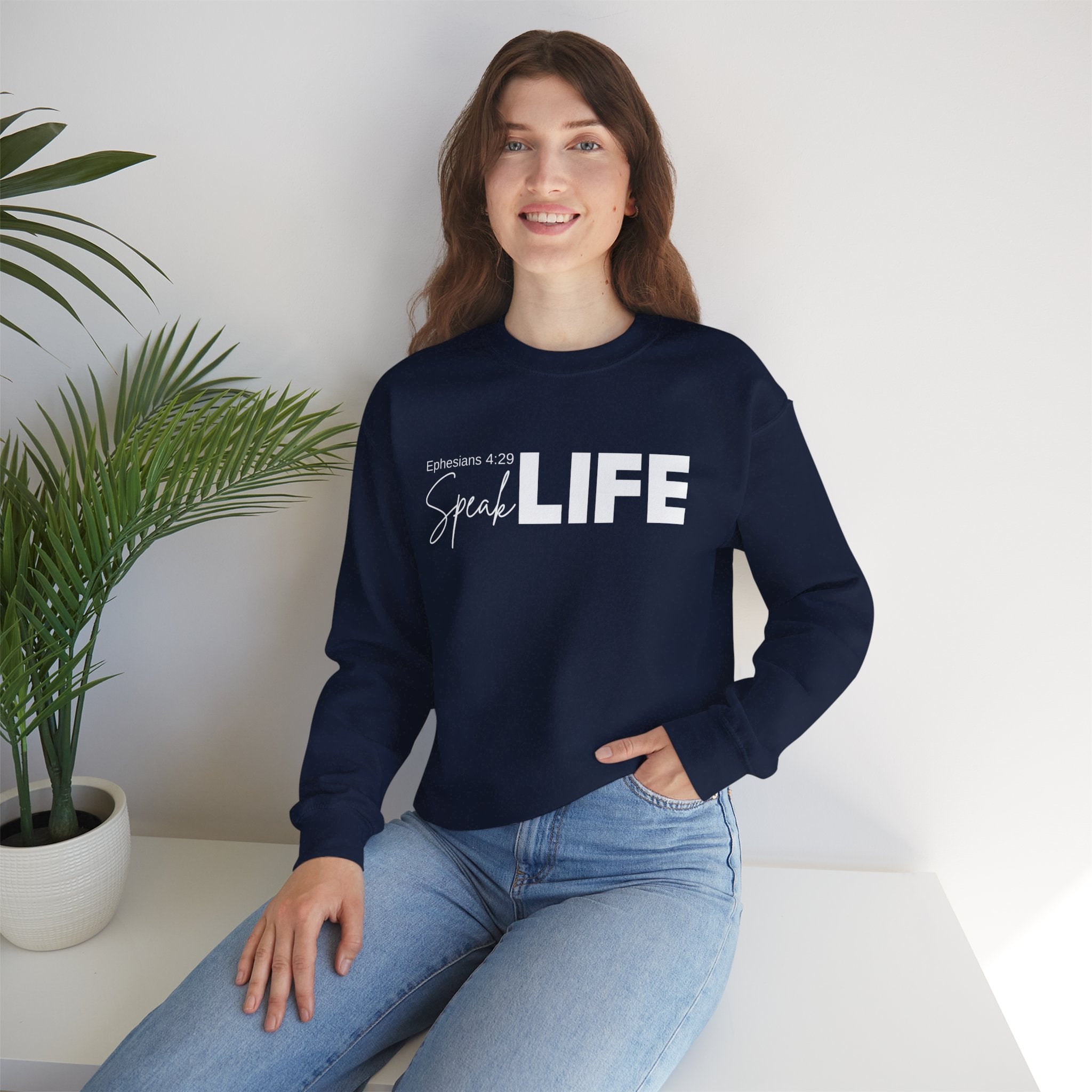 Speak Life Ephesians 4:29 Scripture Crewneck Sweatshirt