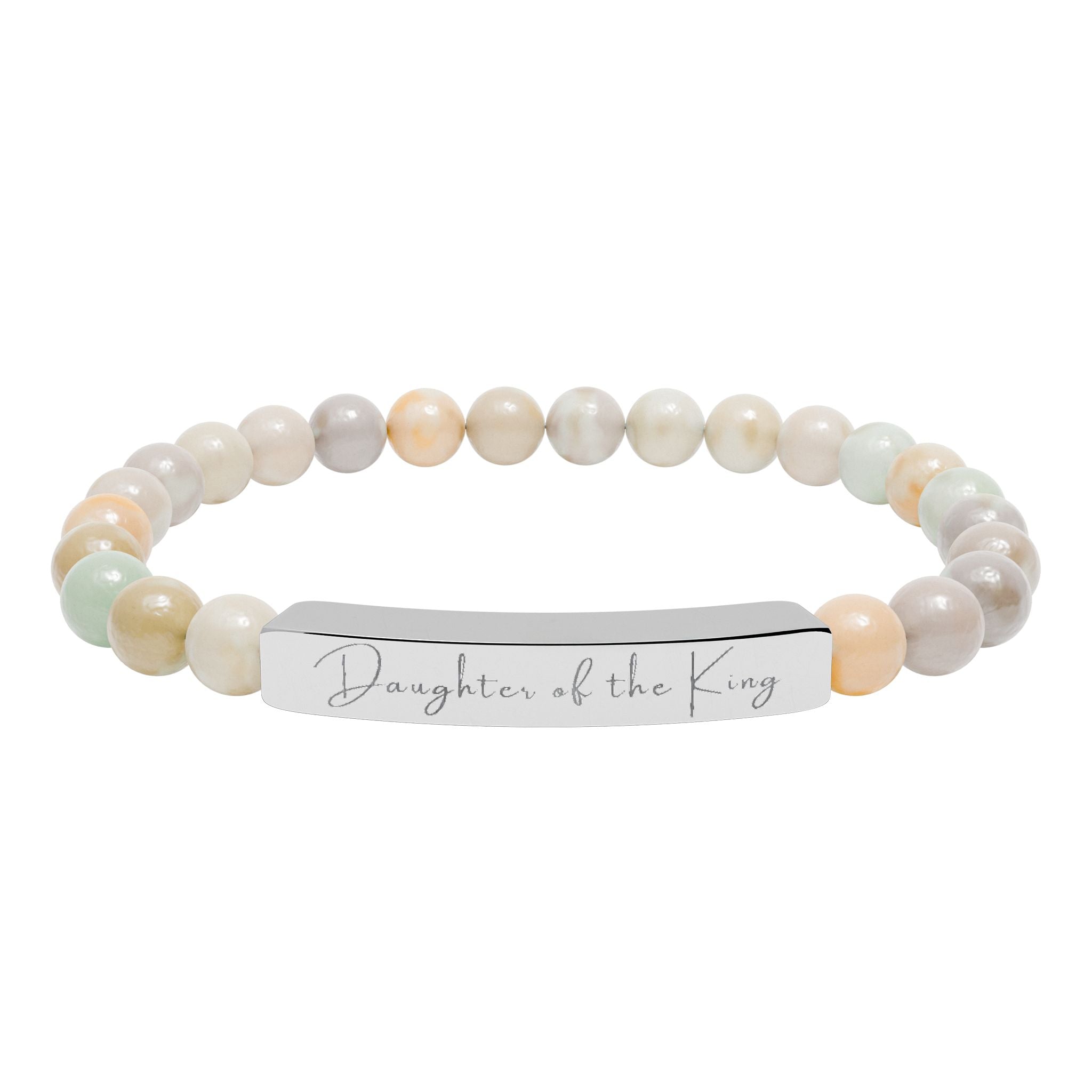 Natural Stone Stretch Bar Bracelet — Daughter of the King