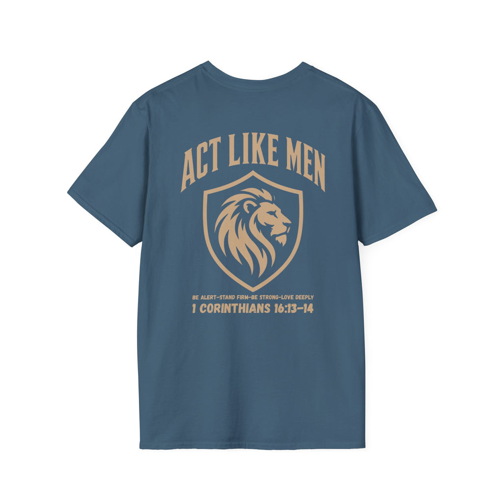 FOTP Mens Act Like Men Lion & Shield Graphic T-Shirt