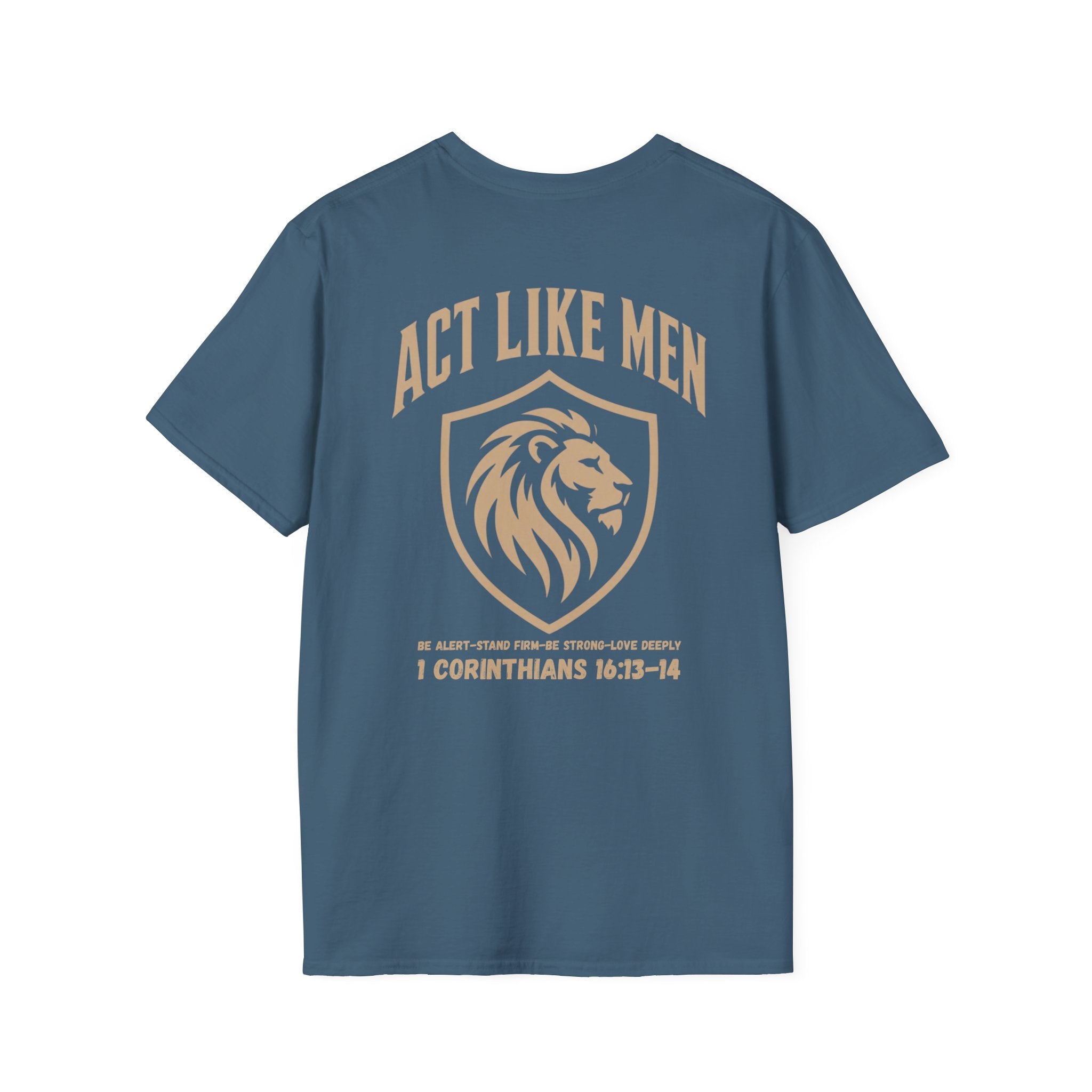 FOTP Mens Act Like Men Lion & Shield Graphic T-Shirt