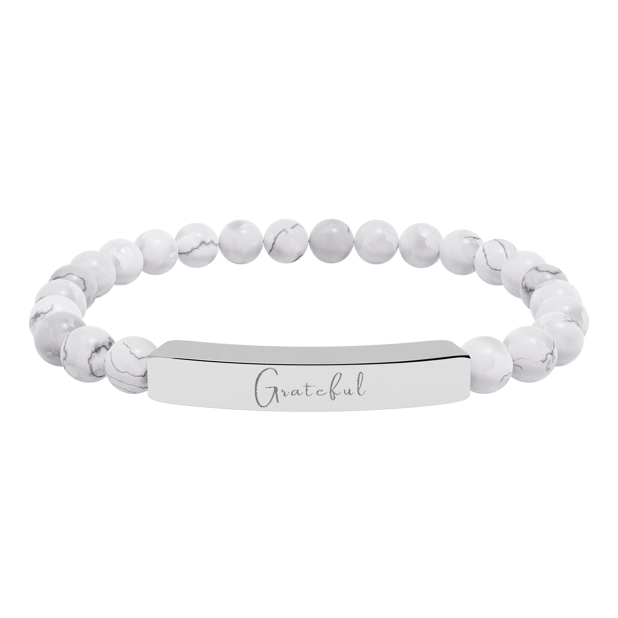 Natural Stone Stretch Bar Bracelet — Grateful