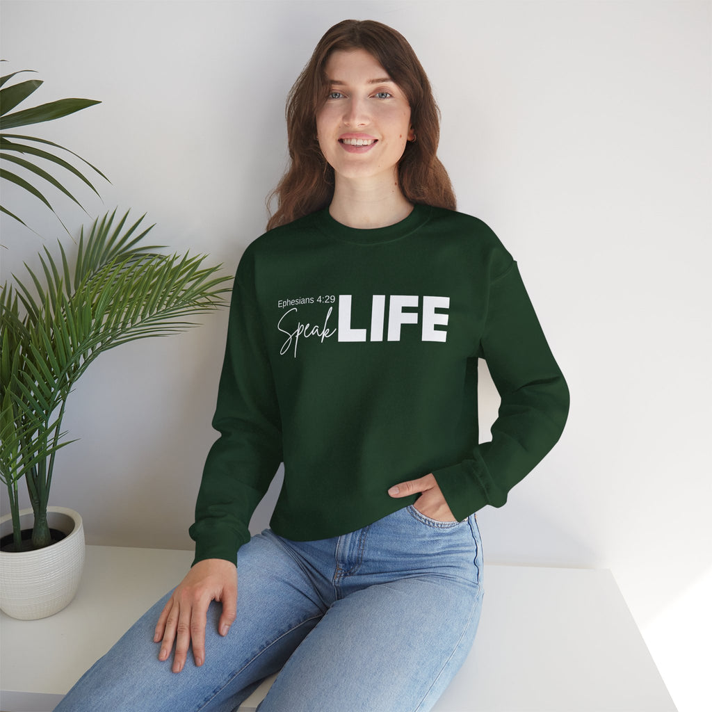 Speak Life Ephesians 4:29 Scripture Crewneck Sweatshirt