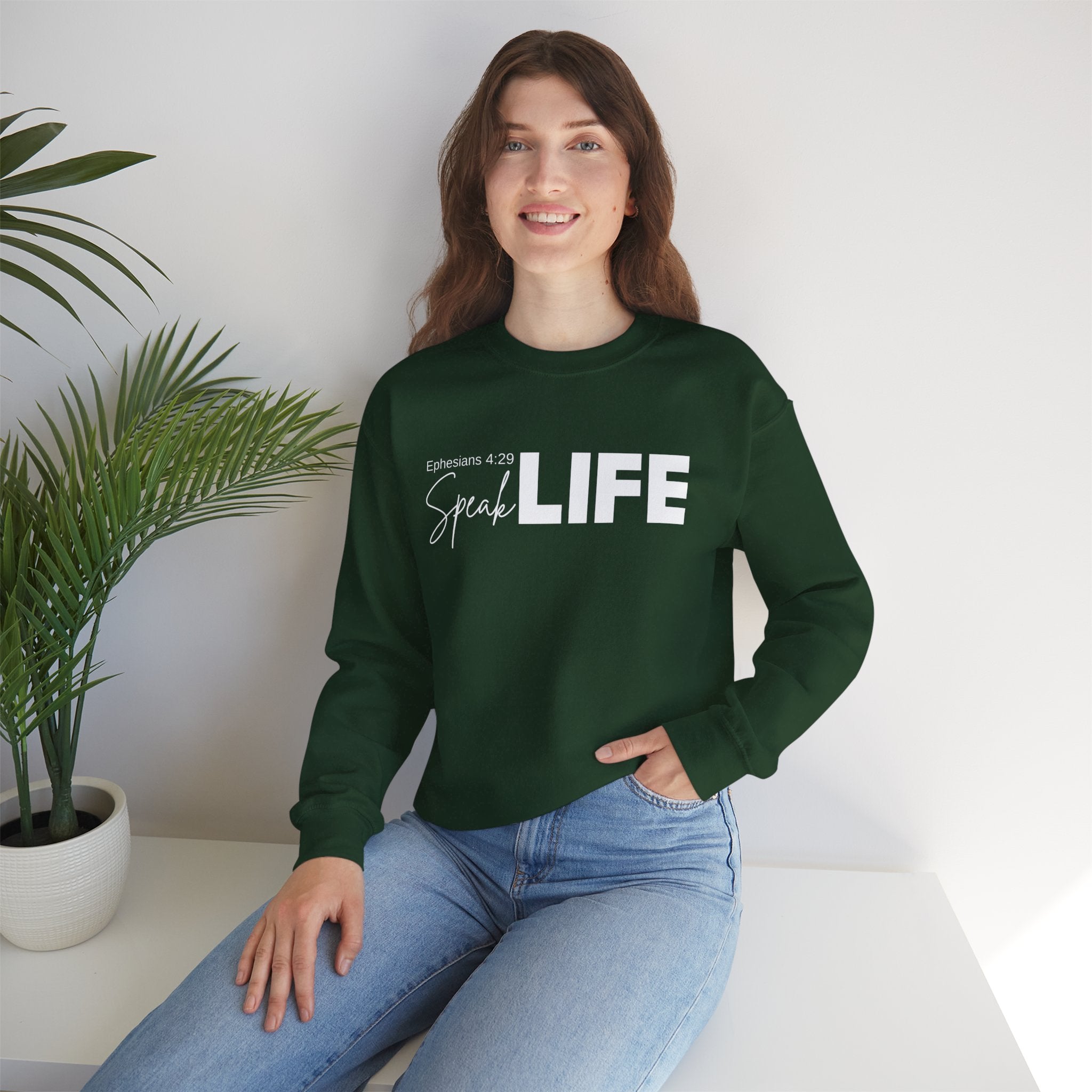Speak Life Ephesians 4:29 Scripture Crewneck Sweatshirt
