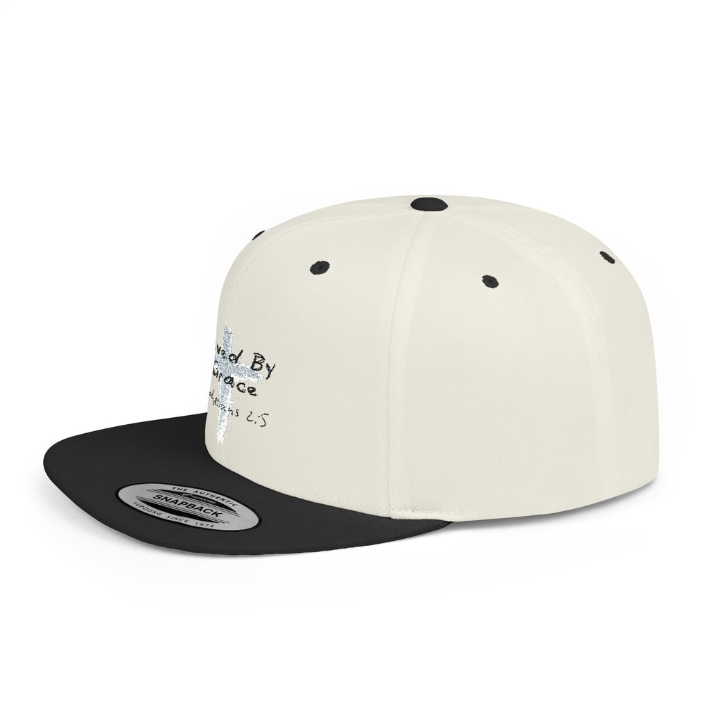 Saved By Grace Ephesians 2:5 Flat Bill Hat