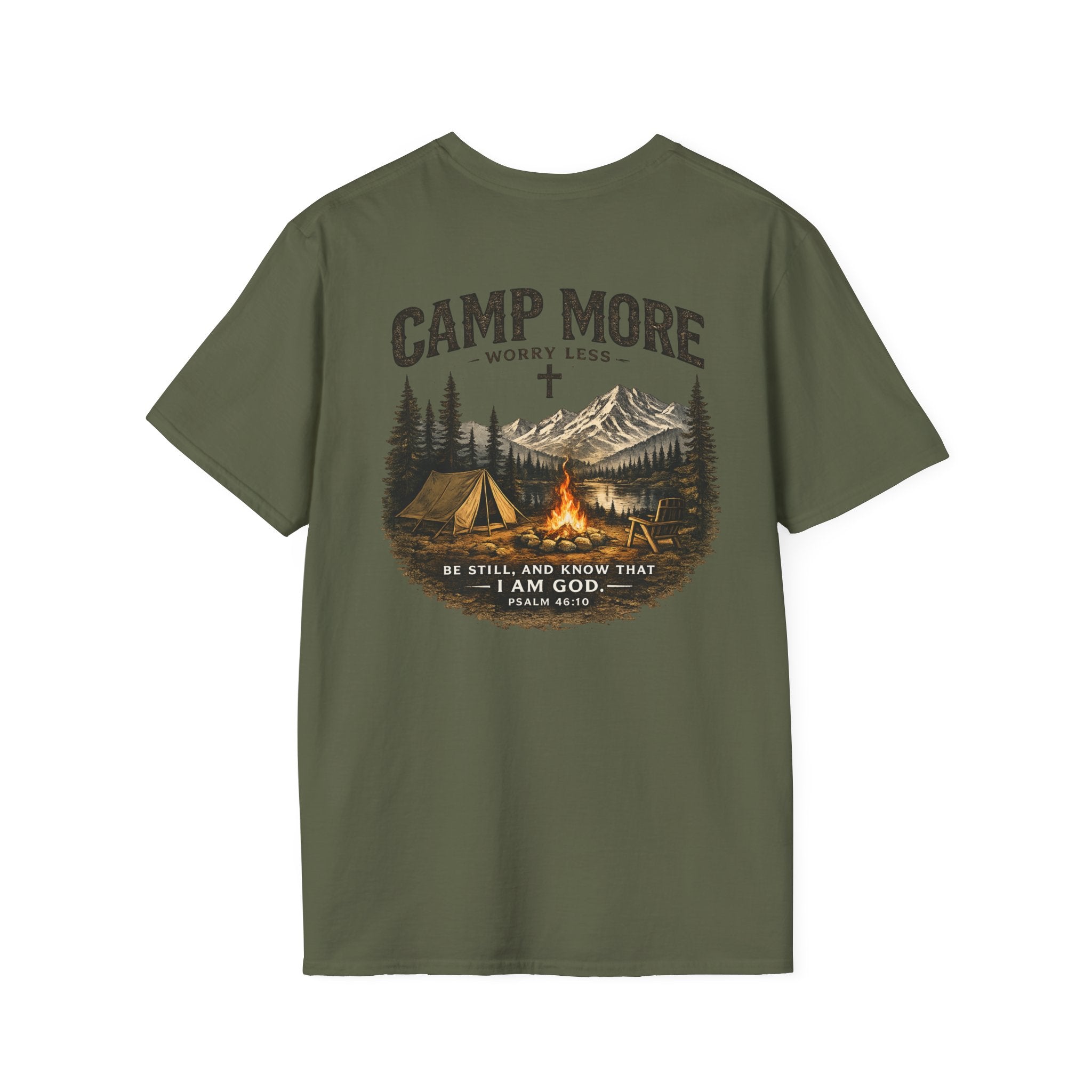 Camp More Worry Less T-Shirt - Psalm 46:10