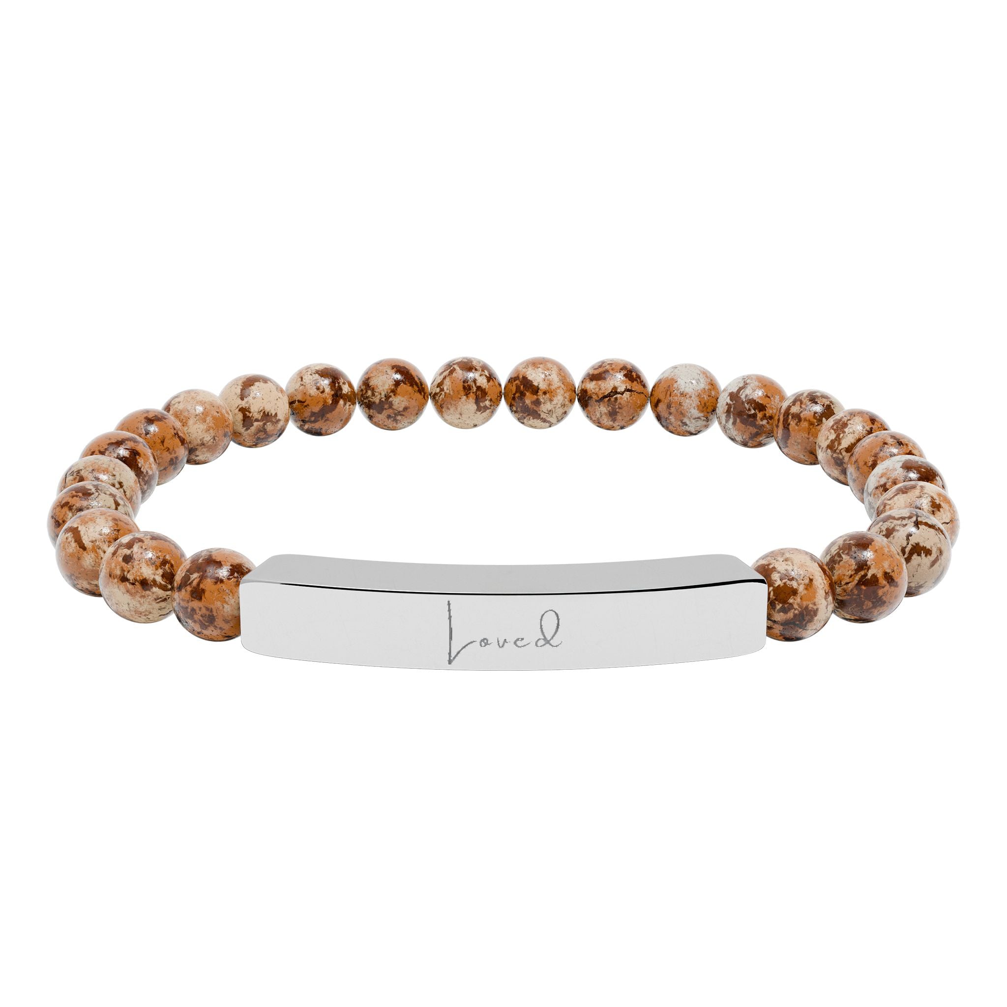 Natural Stone Stretch Bar Bracelet — Loved