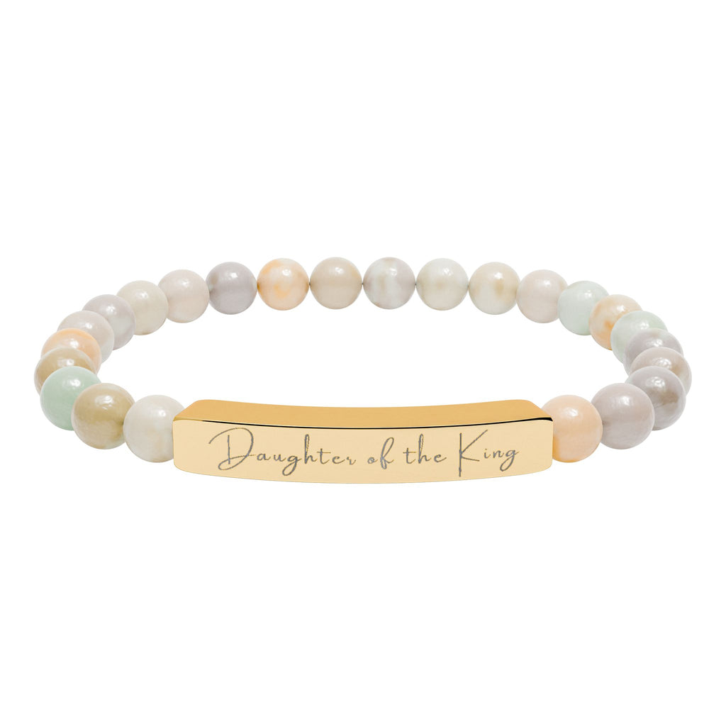 Natural Stone Stretch Bar Bracelet — Daughter of the King