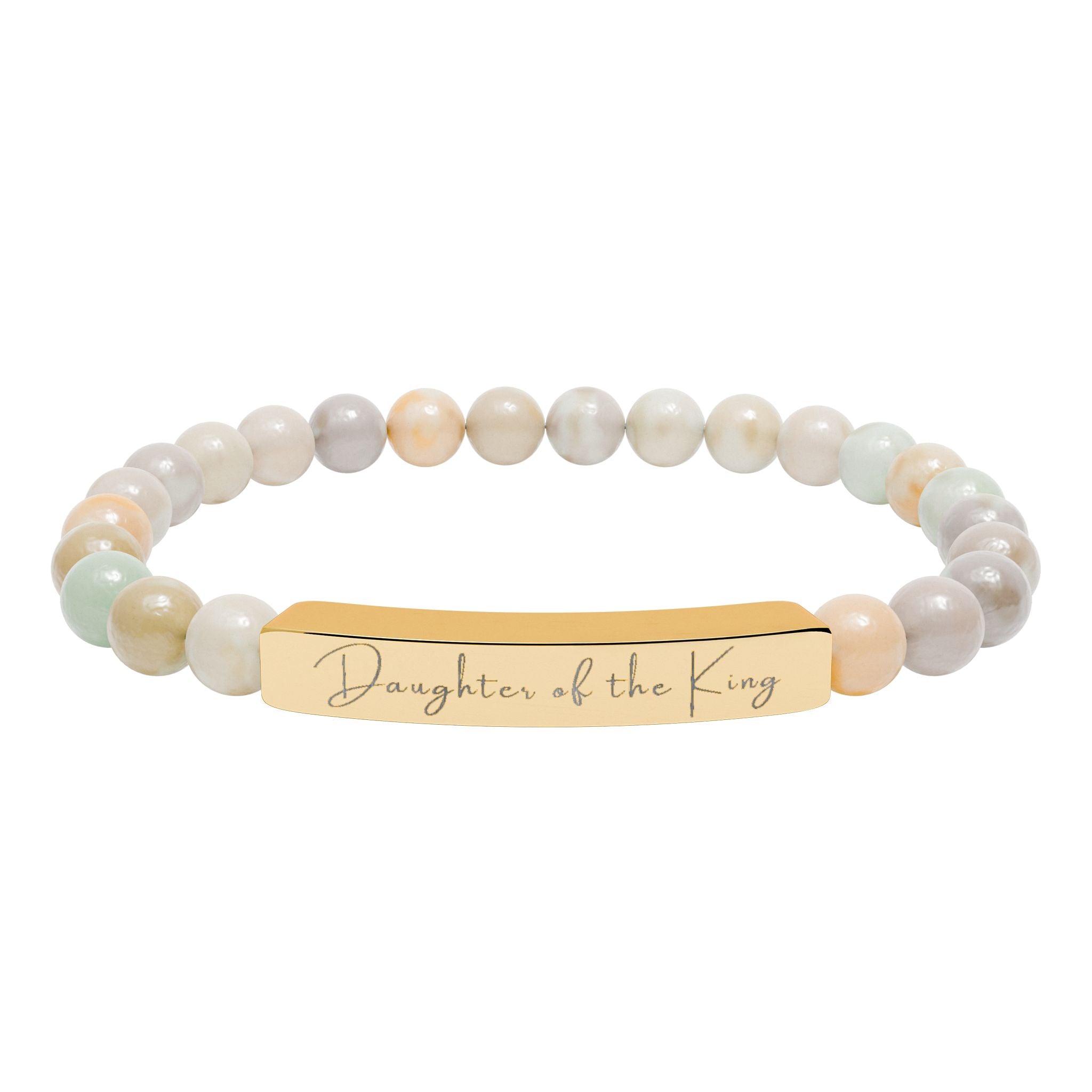 Natural Stone Stretch Bar Bracelet — Daughter of the King