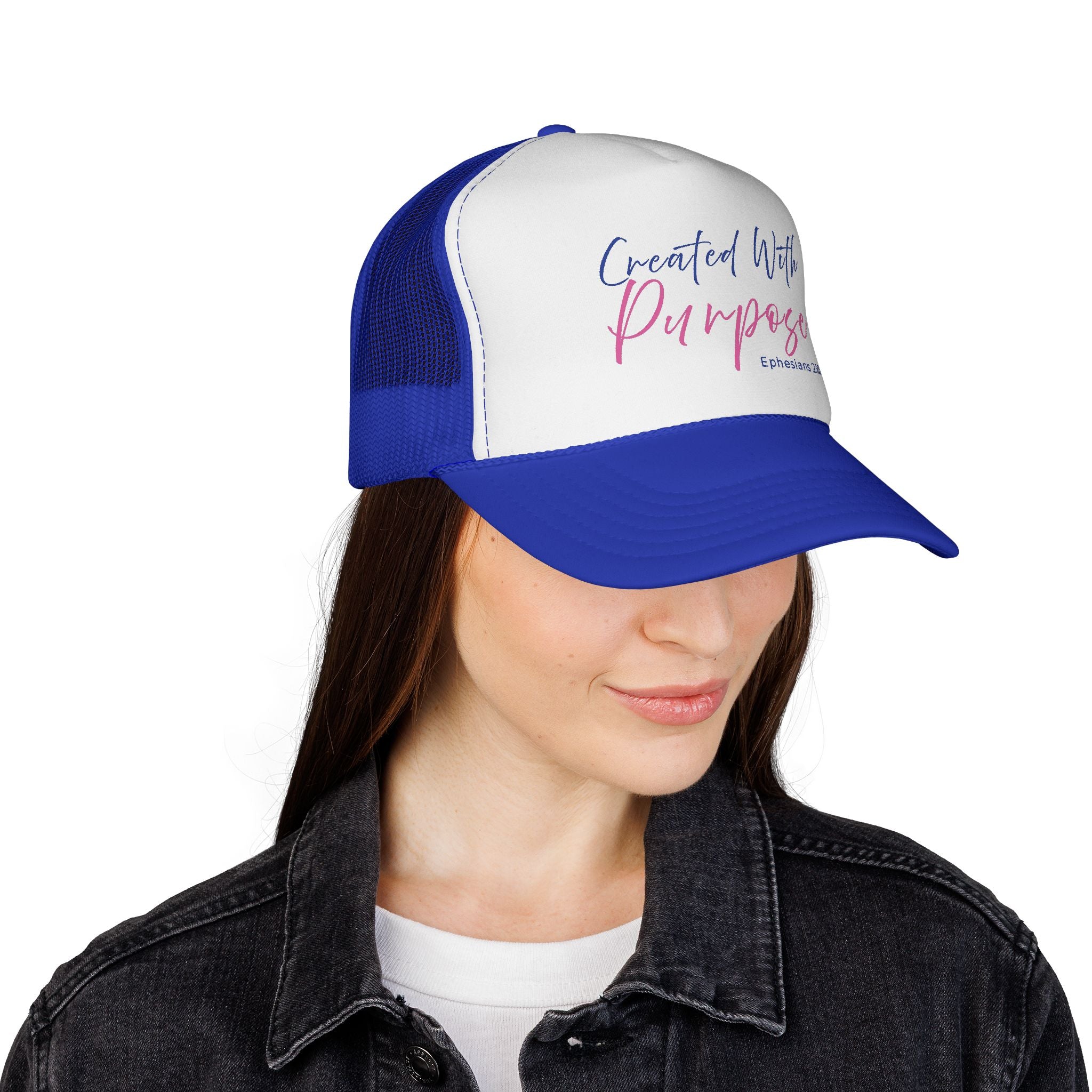 Created With Purpose — Ephesians 2:10 Trucker Hat