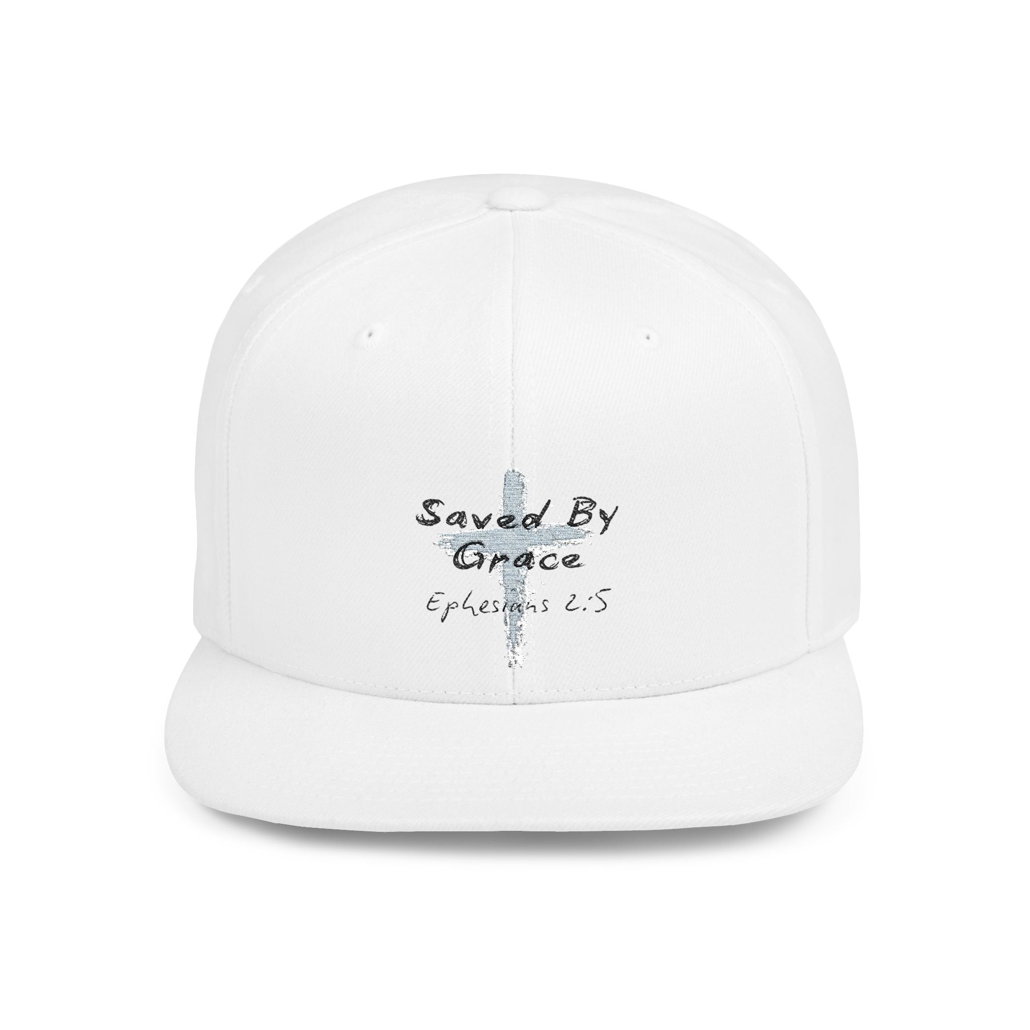 Saved By Grace Ephesians 2:5 Flat Bill Hat