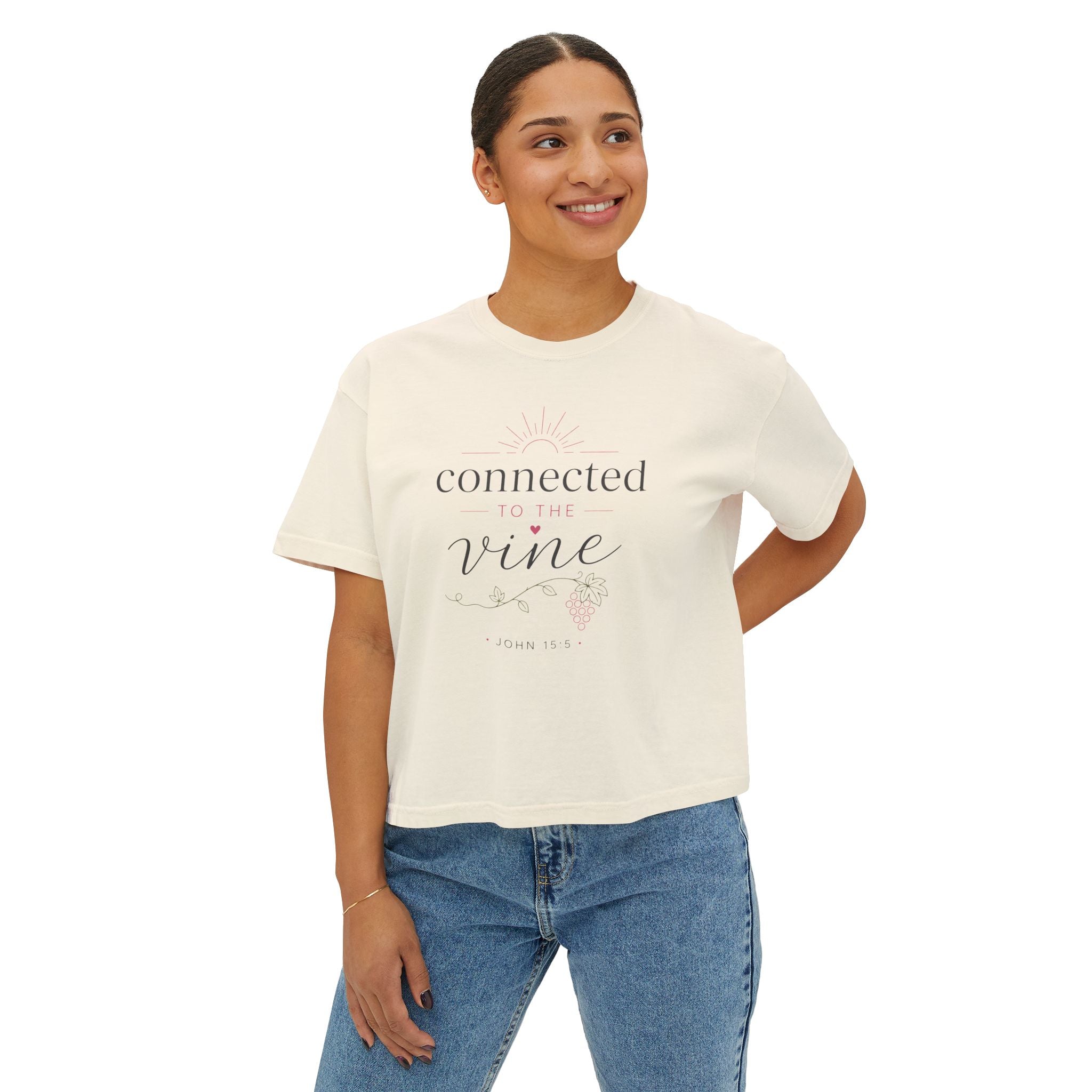 Connected to the Vine Boxy Tee — John 15:5