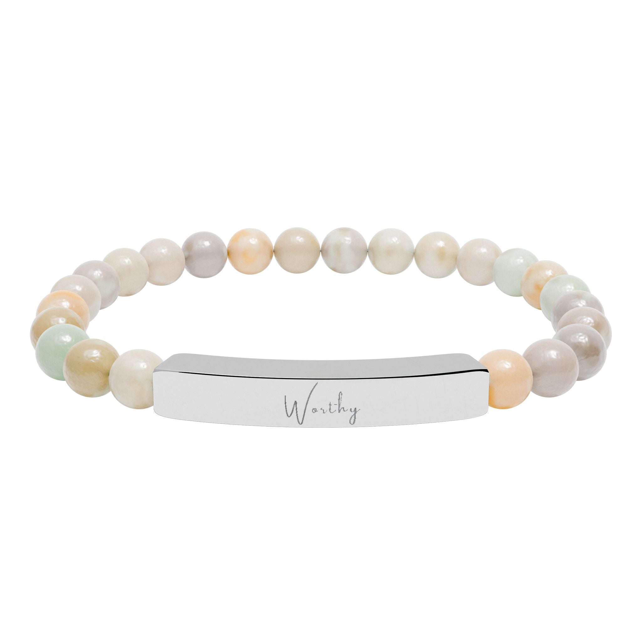 Natural Stone Stretch Bar Bracelet — Worthy