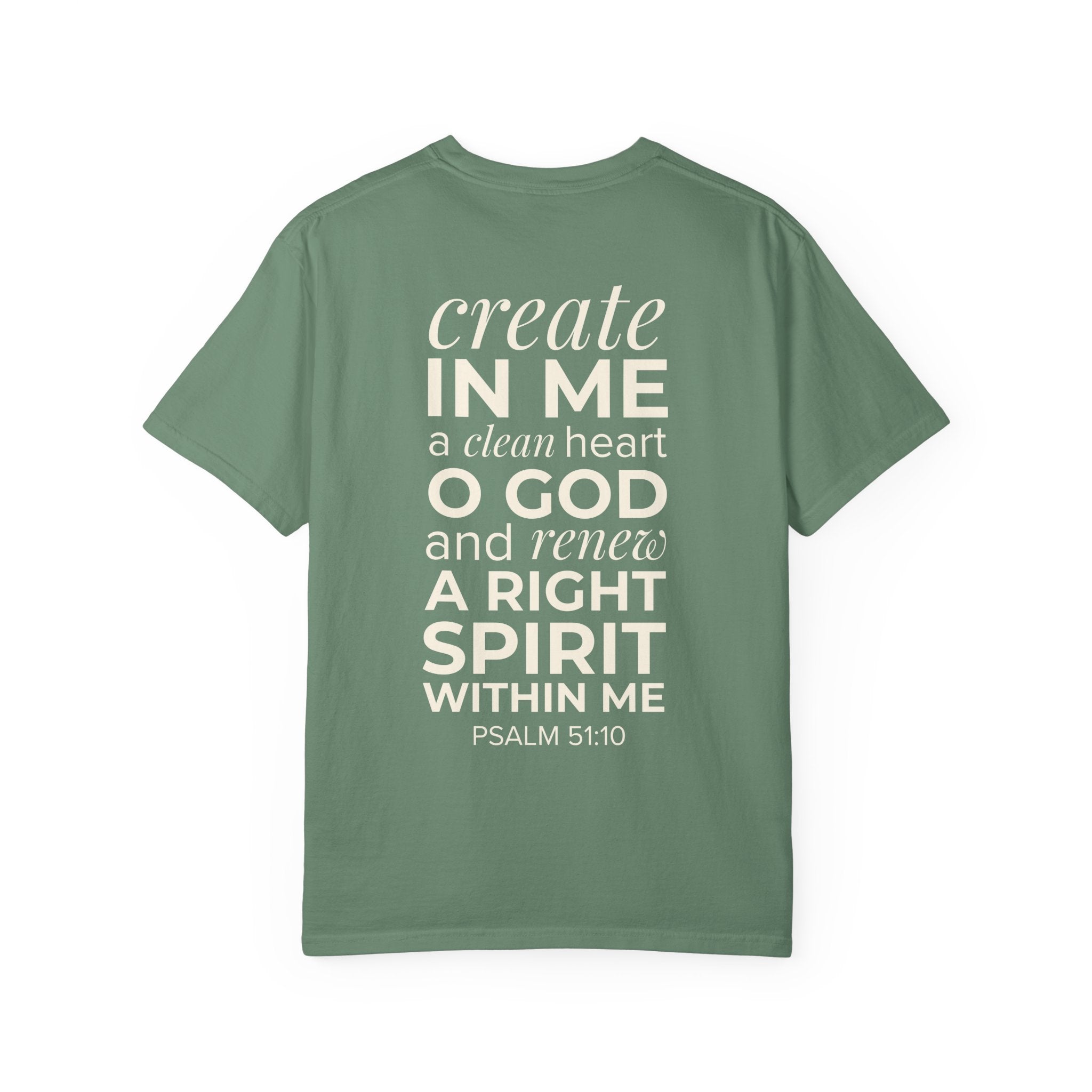 Repentance T-Shirt — "Create in Me a Clean Heart" Psalm 51:10 Christian Tee