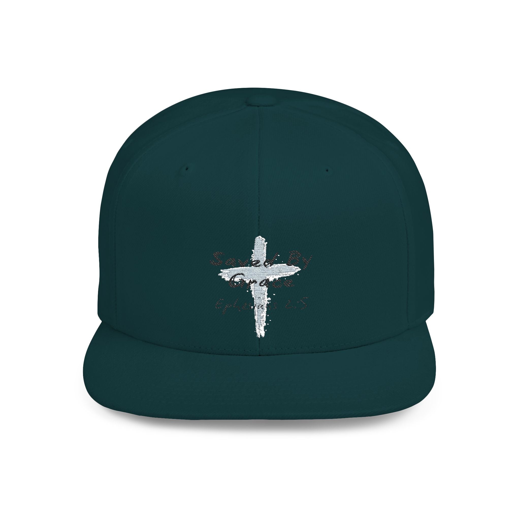 Saved By Grace Ephesians 2:5 Flat Bill Hat