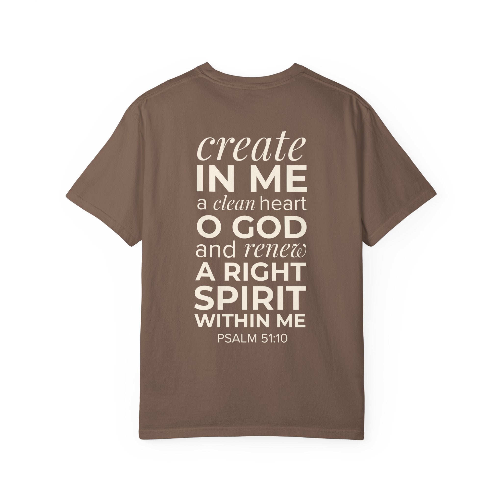 Repentance T-Shirt — "Create in Me a Clean Heart" Psalm 51:10 Christian Tee