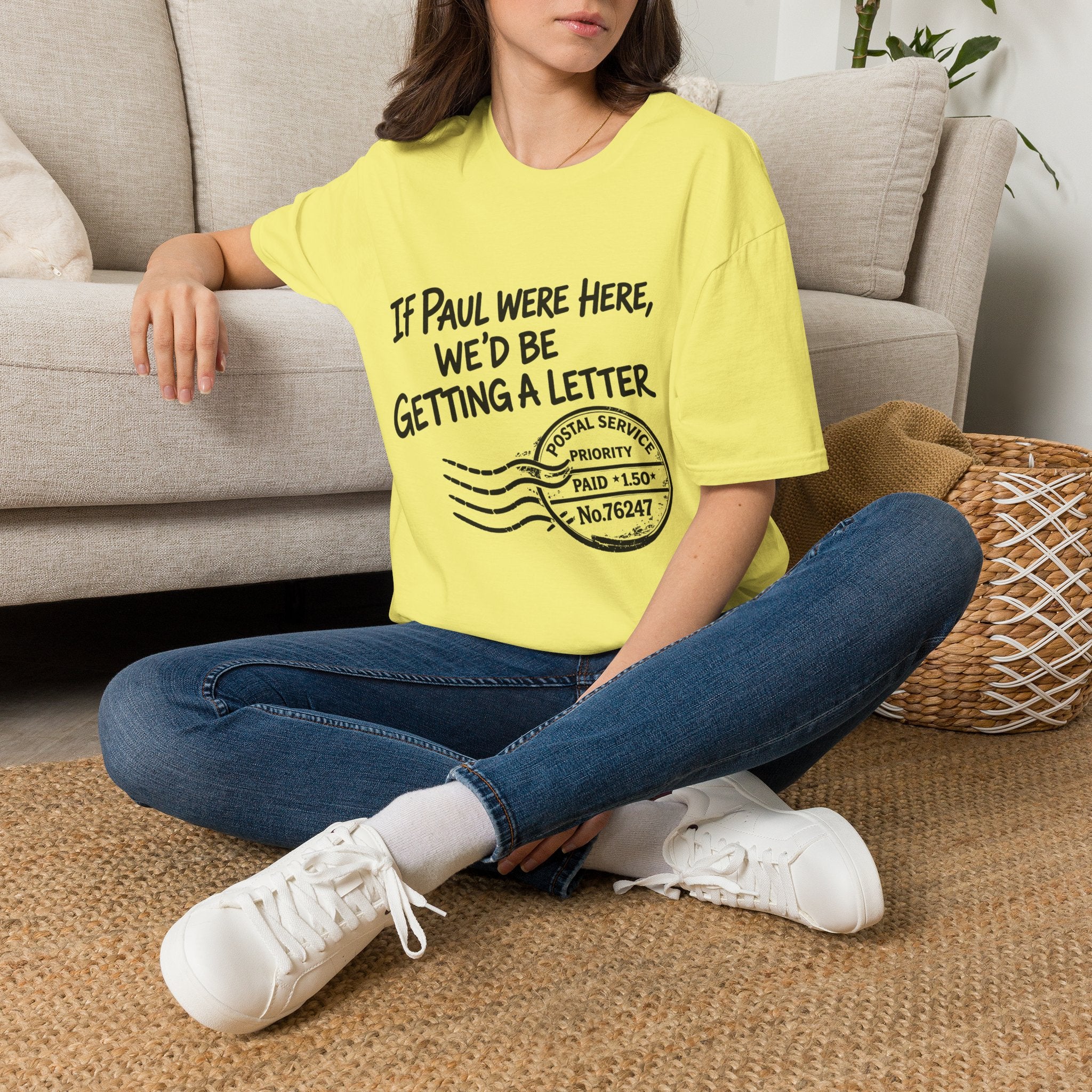 If Paul Were Here We’d Be Getting a Letter T-Shirt — Funny Vintage Postal Stamp Tee
