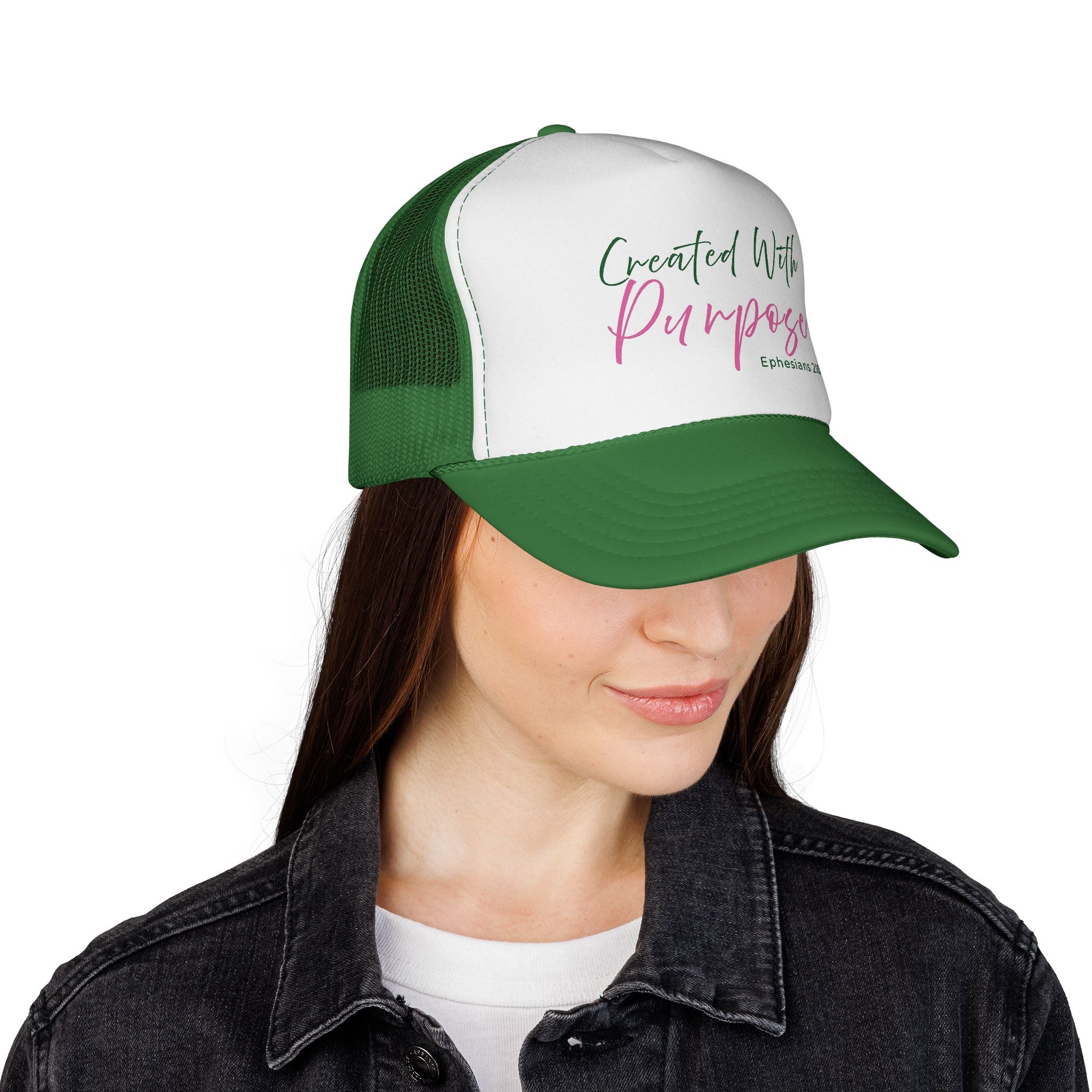 Created With Purpose — Ephesians 2:10 Trucker Hat