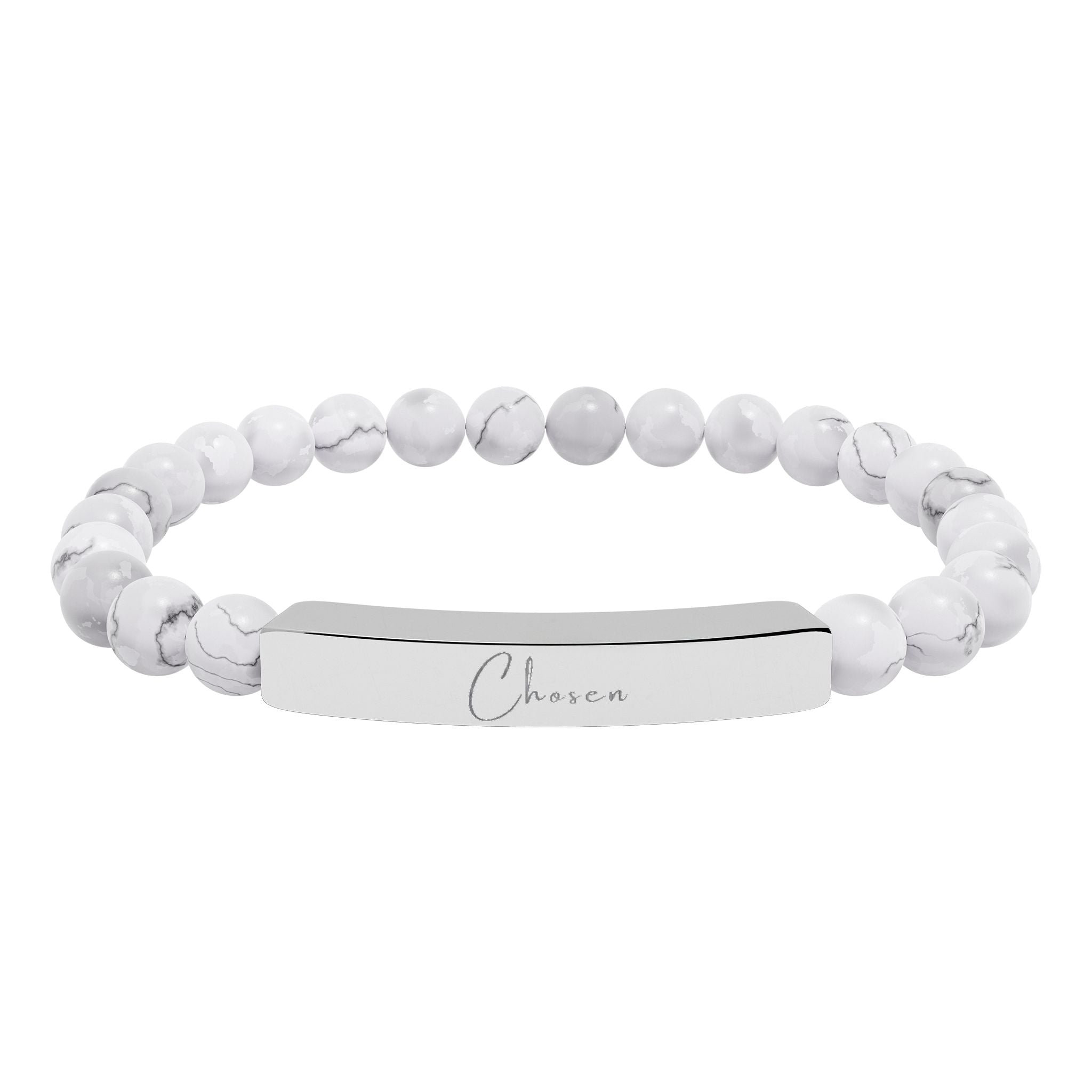 Natural Stone Stretch Bar Bracelet — Chosen