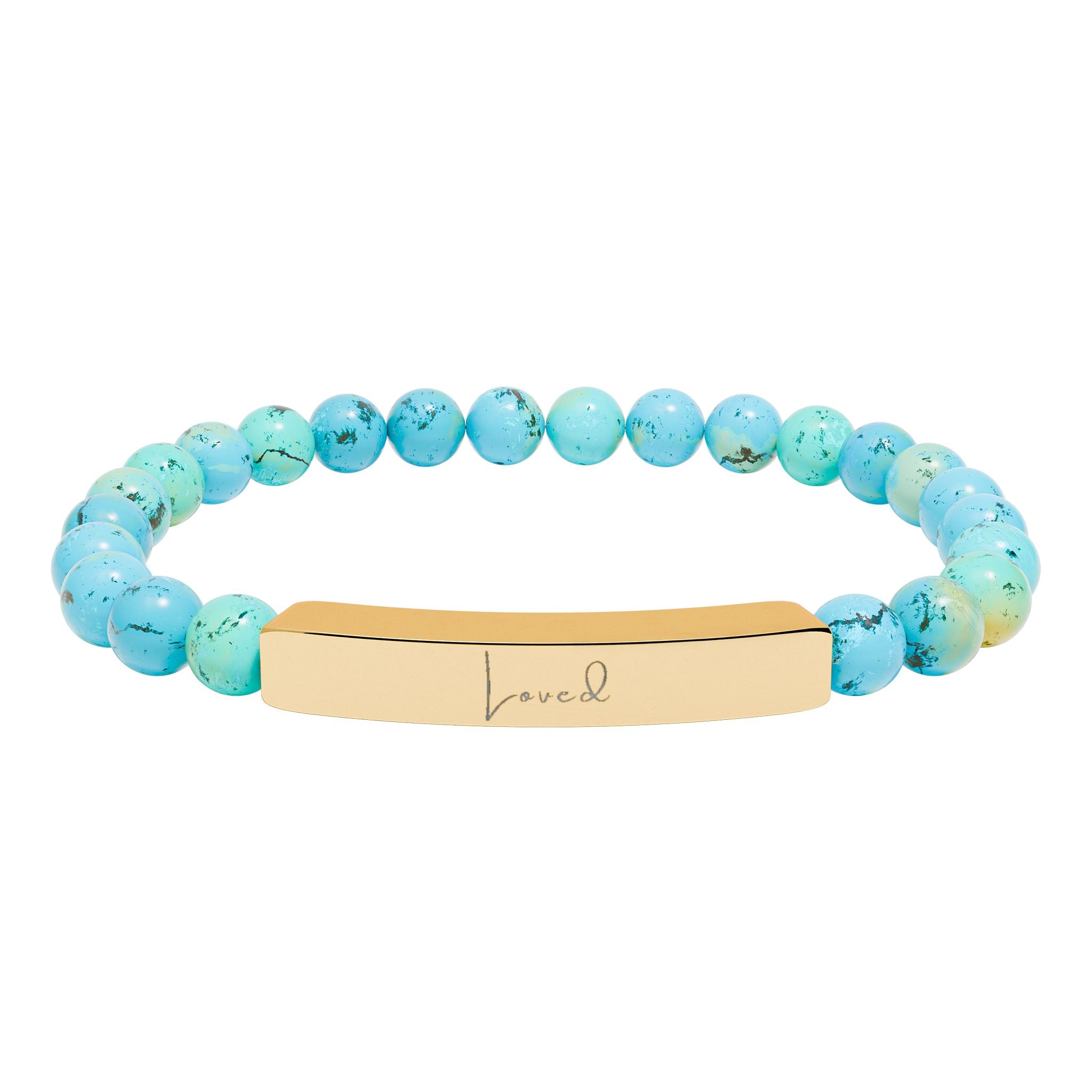 Natural Stone Stretch Bar Bracelet — Loved