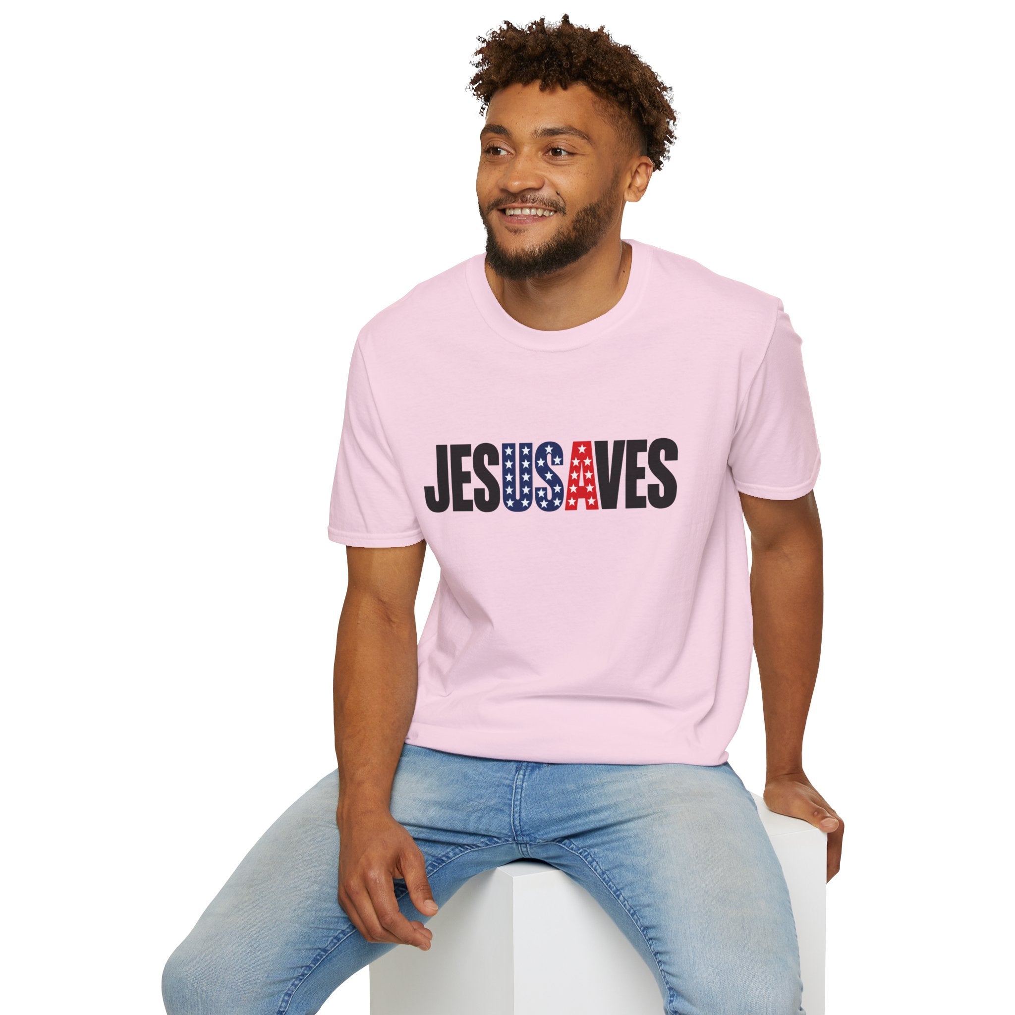 Jesus Saves Patriotic T-Shirt — American Flag Faith Tee