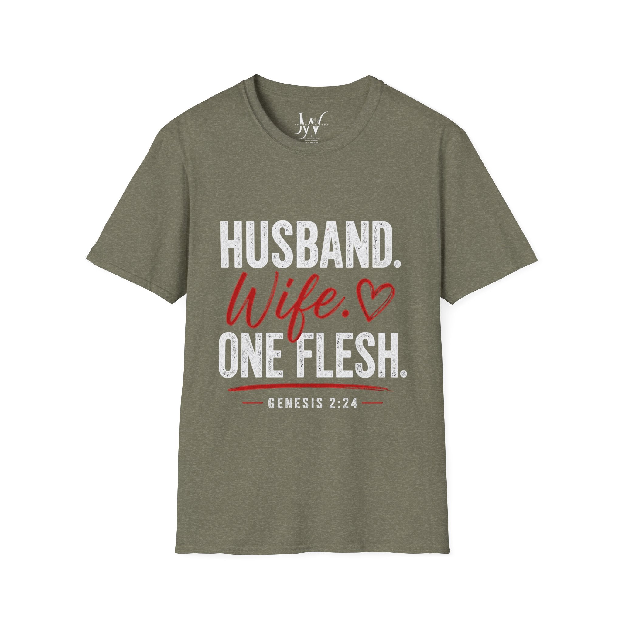 Strong Marriage "Husband. Wife. One Flesh." — Genesis 2:24 Tee