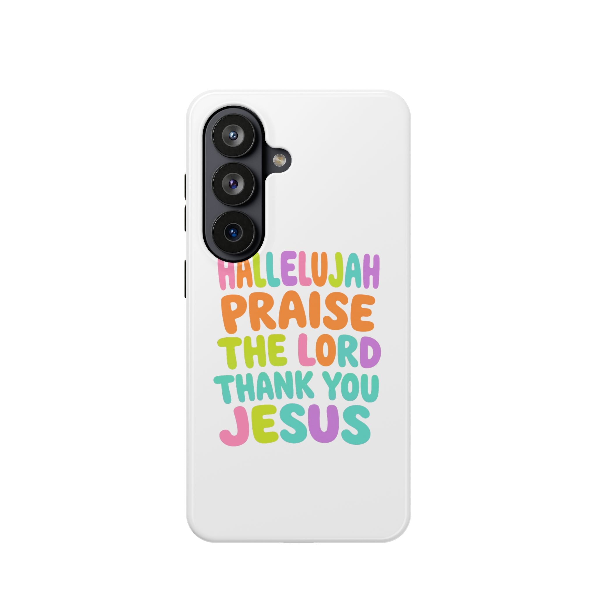 Phone Case — "Hallelujah Praise the Lord Thank You Jesus" Colorful Magnetic Impact-Resistant Case