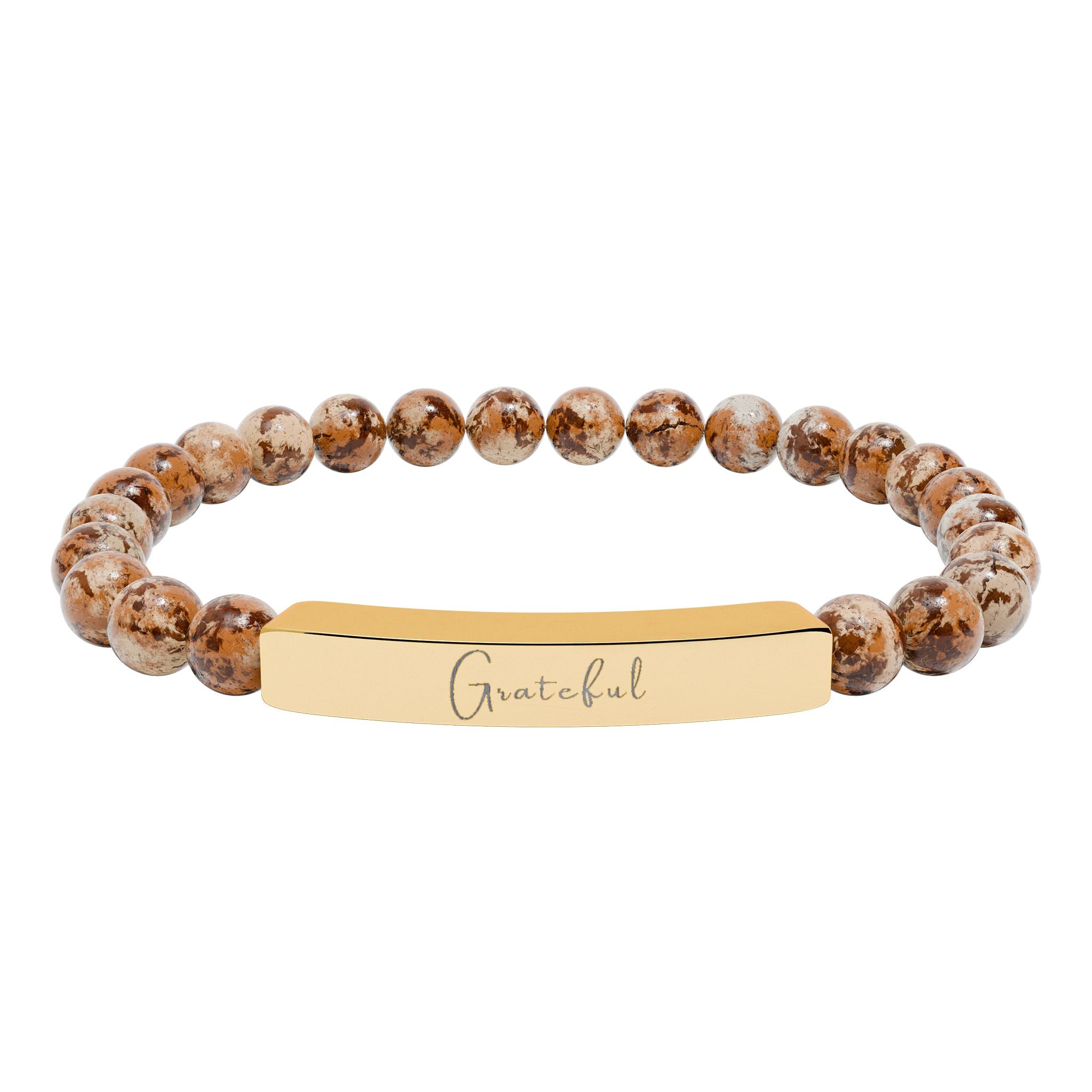Natural Stone Stretch Bar Bracelet — Grateful