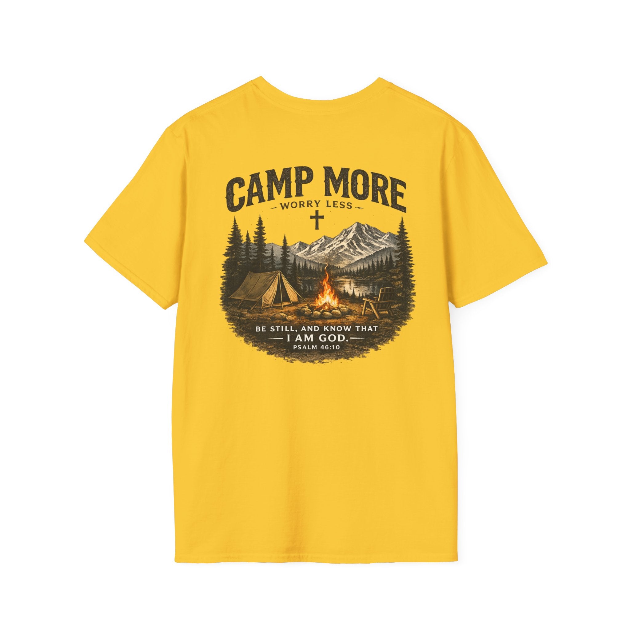 Camp More Worry Less T-Shirt - Psalm 46:10