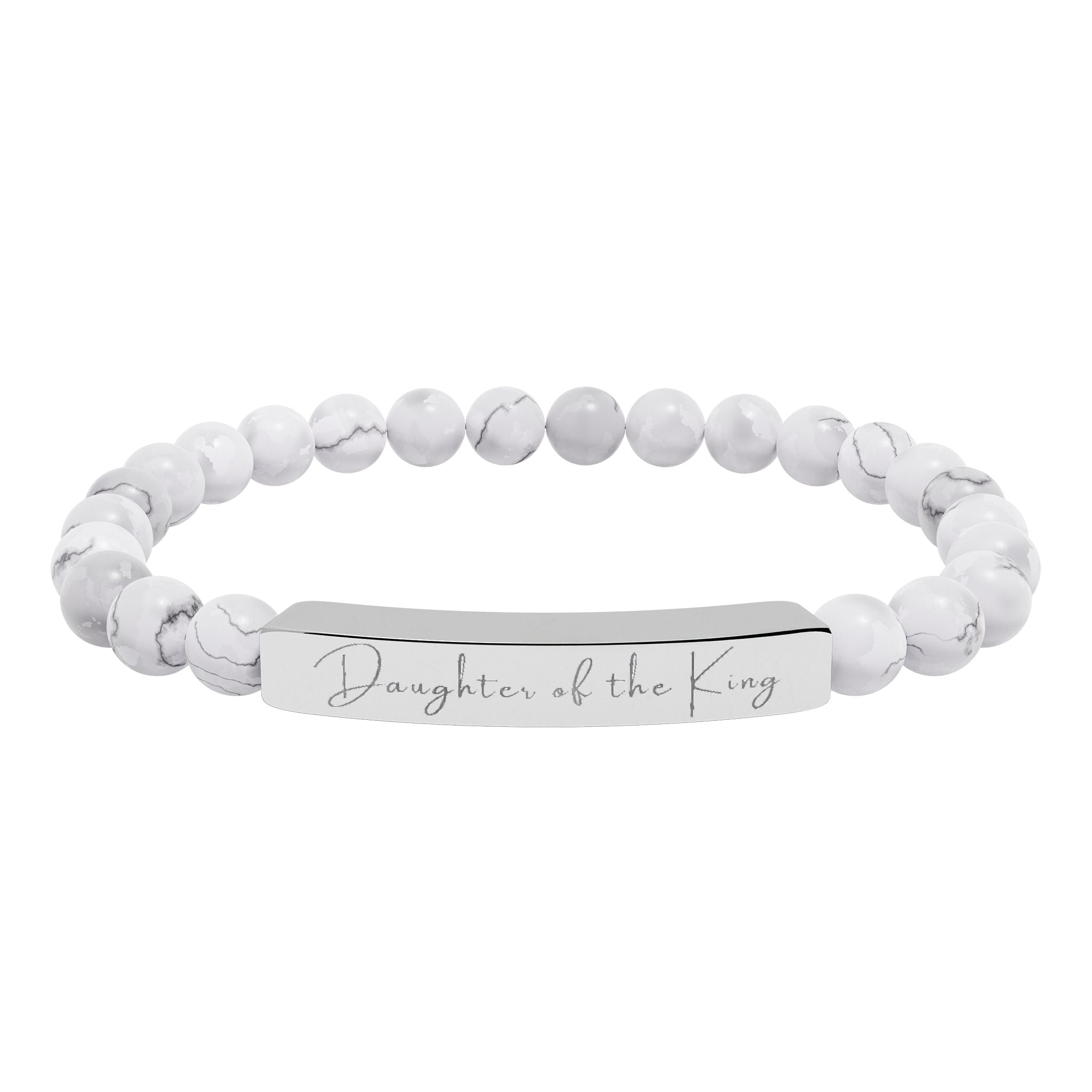 Natural Stone Stretch Bar Bracelet — Daughter of the King