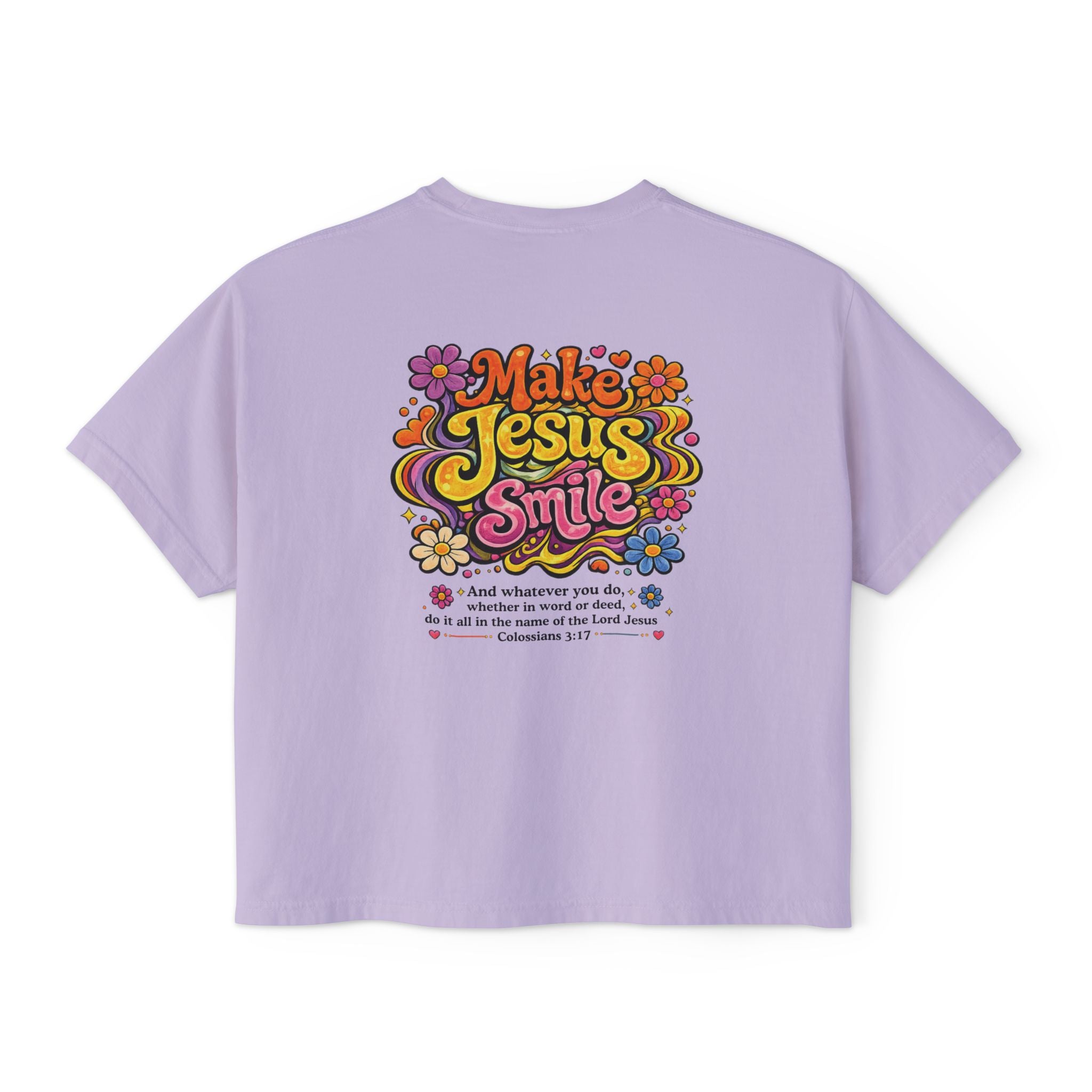 Make Jesus Smile Women's Boxy Tee — Retro Christian Graphic Tee