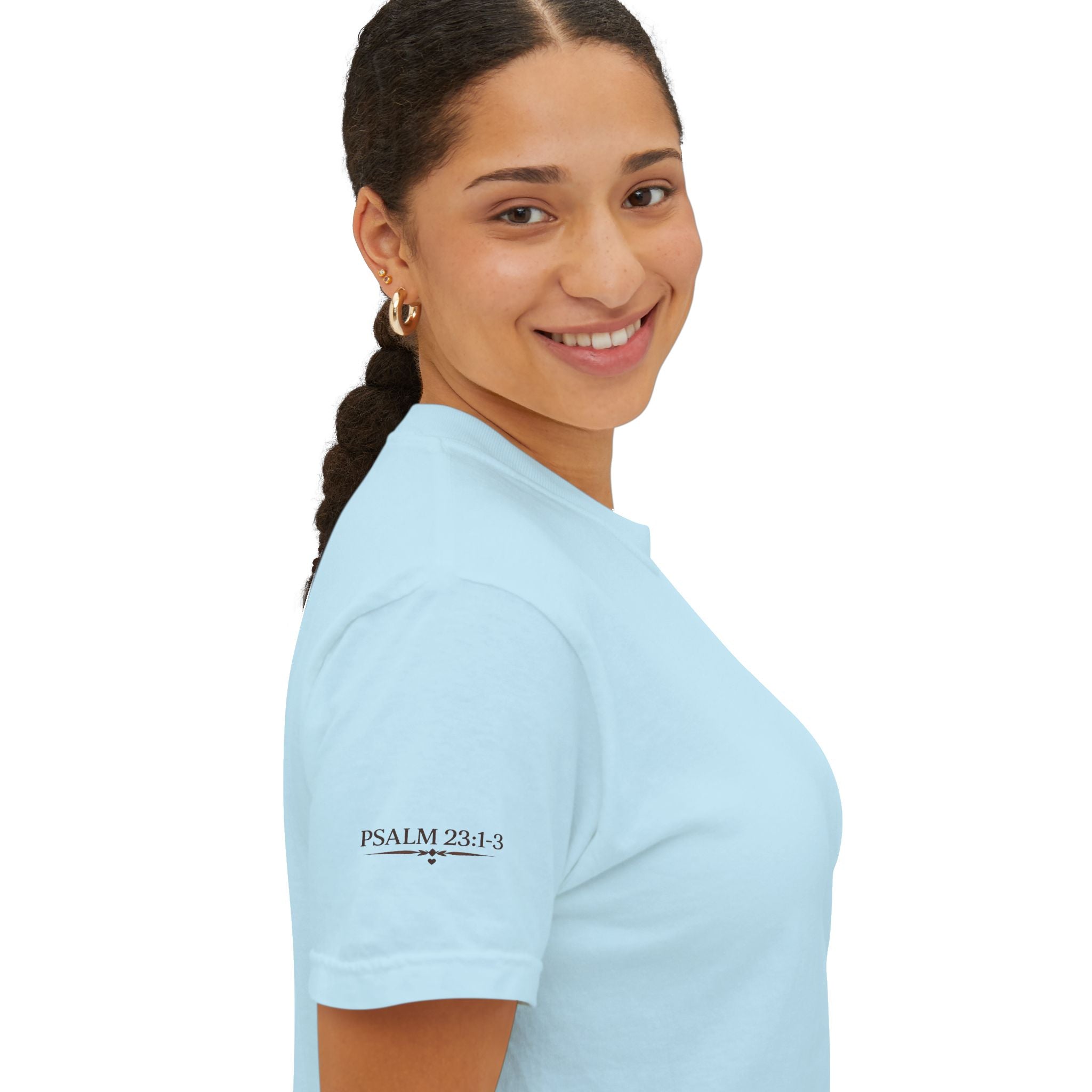 The Lord Is My Shepherd-Psalm 23:1-3  Graphic Tee with Pocket