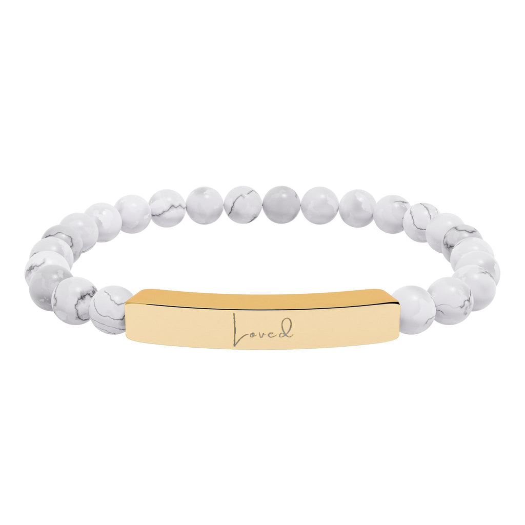 Natural Stone Stretch Bar Bracelet — Loved