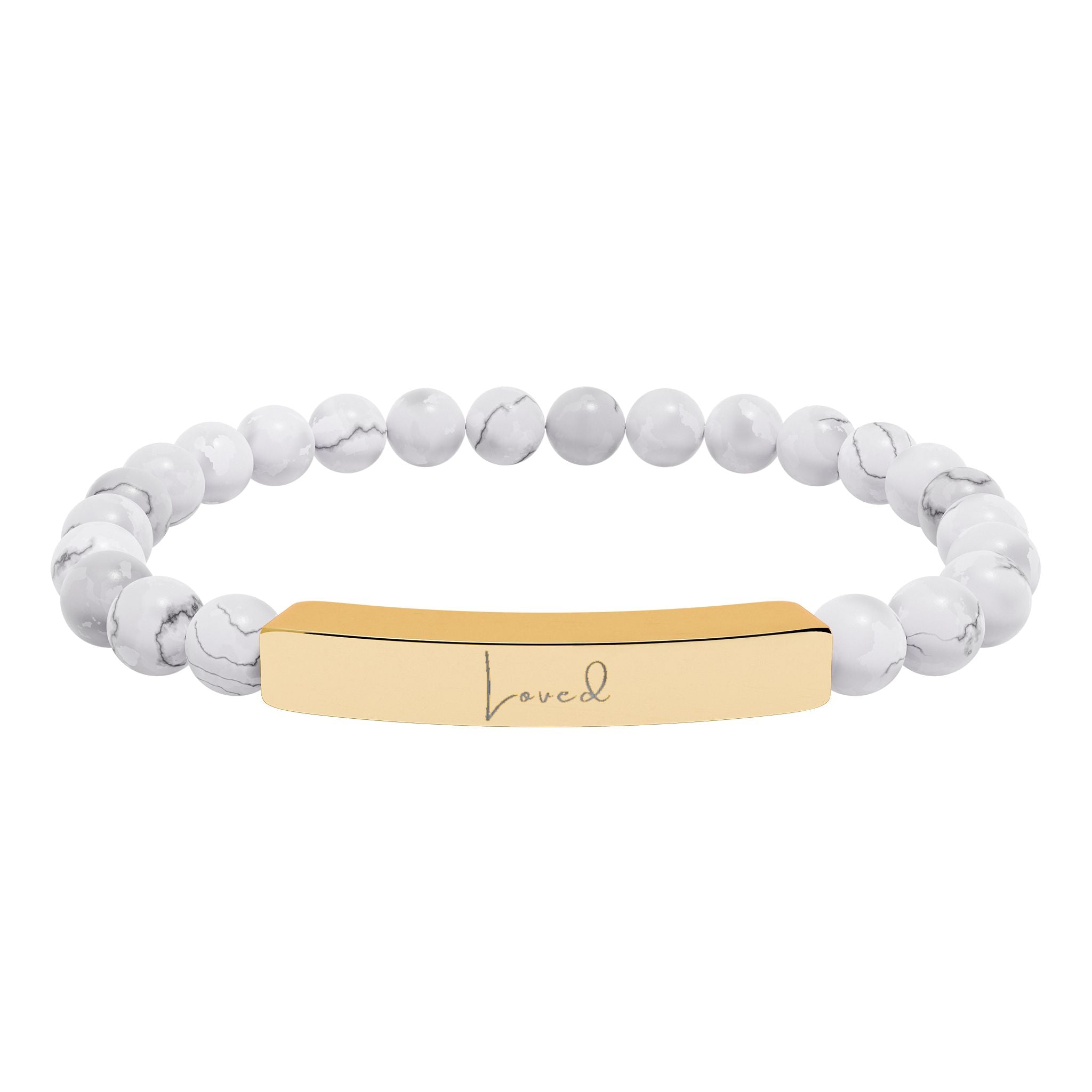 Natural Stone Stretch Bar Bracelet — Loved