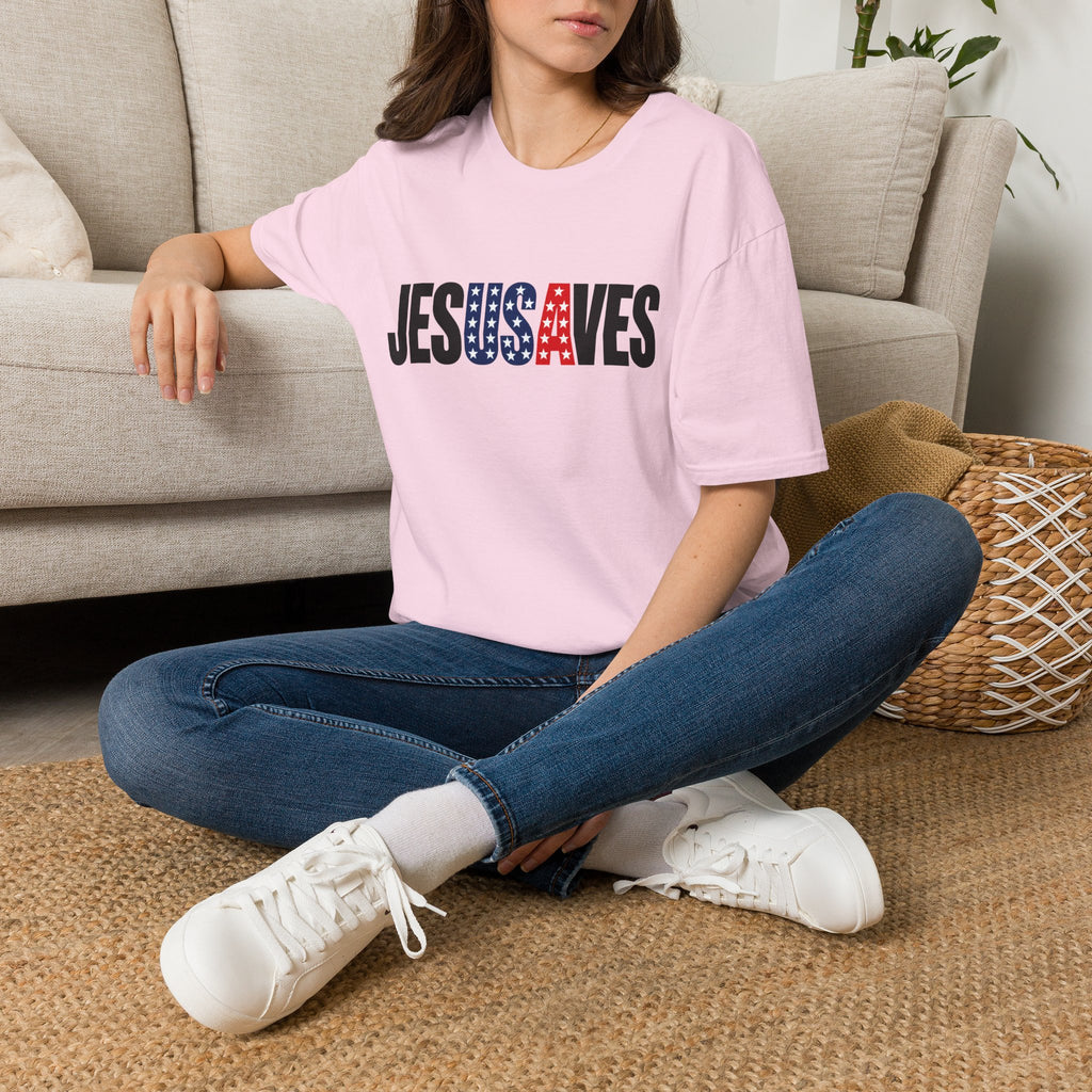 Jesus Saves Patriotic T-Shirt — American Flag Faith Tee
