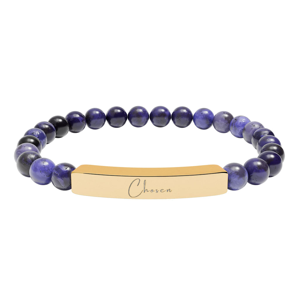 Natural Stone Stretch Bar Bracelet — Chosen