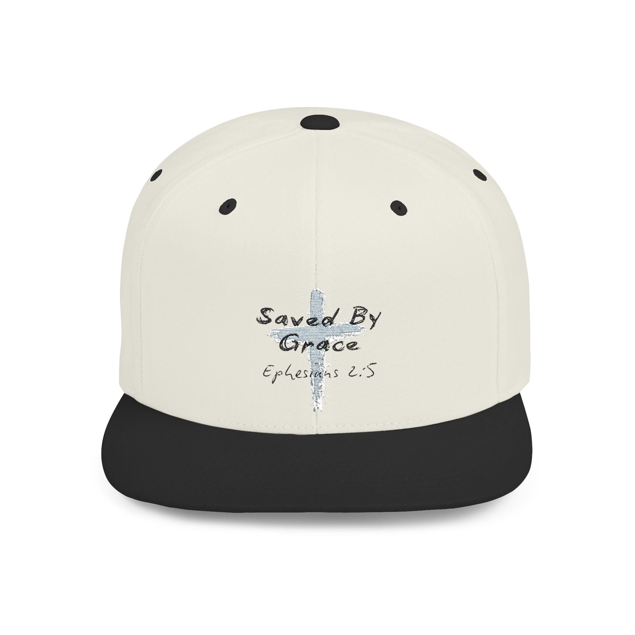 Saved By Grace Ephesians 2:5 Flat Bill Hat