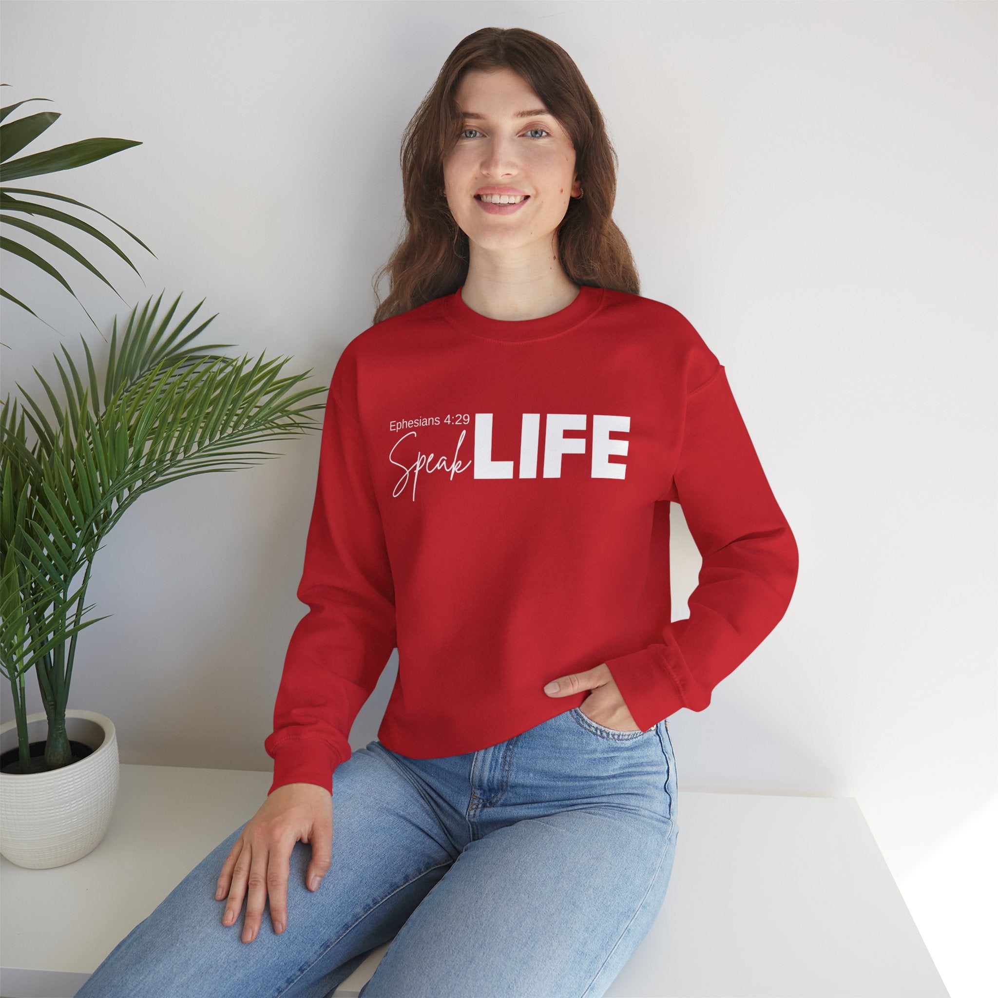Speak Life Ephesians 4:29 Scripture Crewneck Sweatshirt