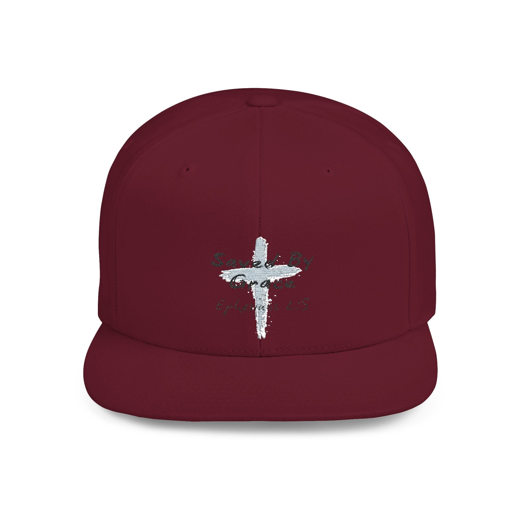 Saved By Grace Ephesians 2:5 Flat Bill Hat