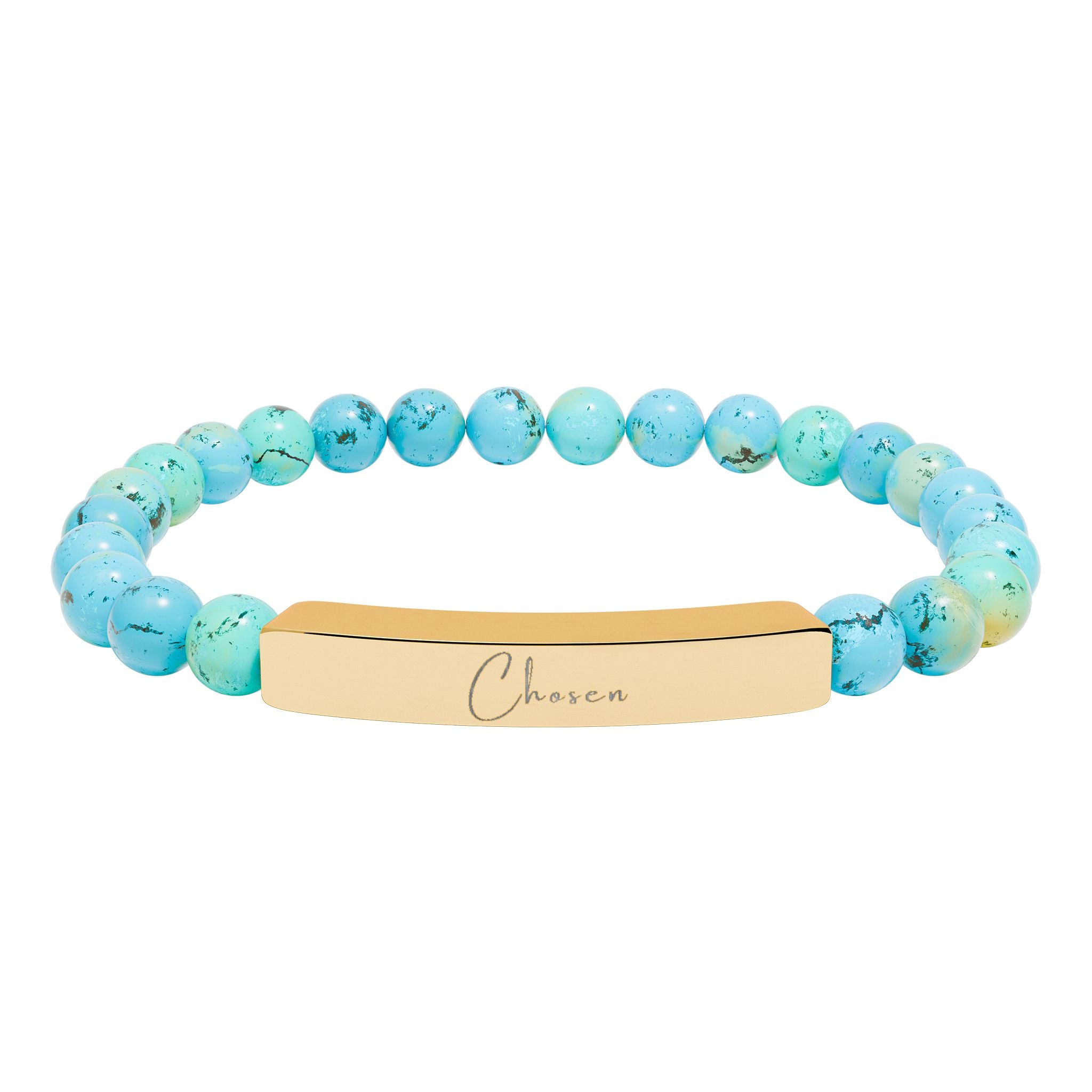Natural Stone Stretch Bar Bracelet — Chosen