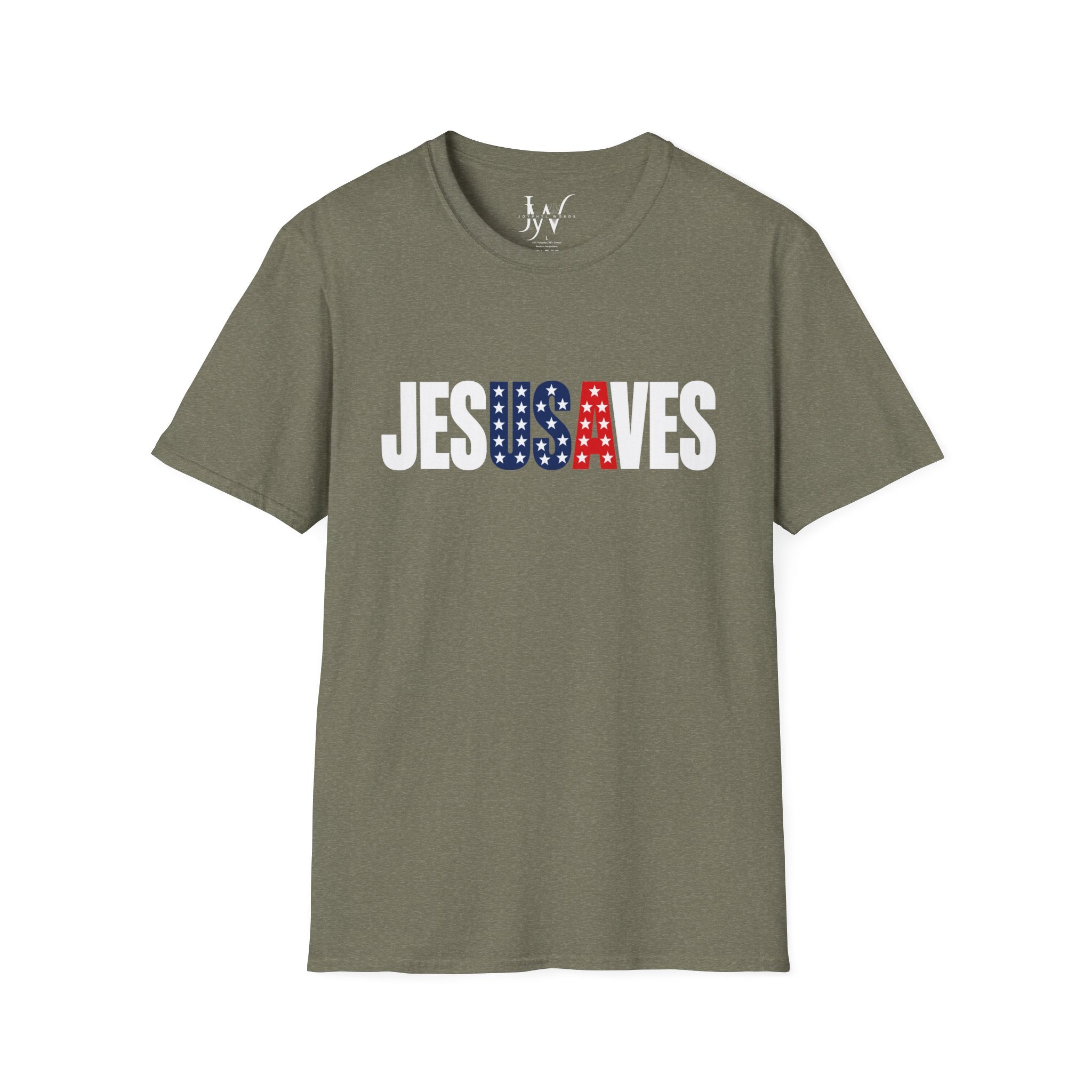 Jesus Saves Patriotic T-Shirt — American Flag Faith Tee