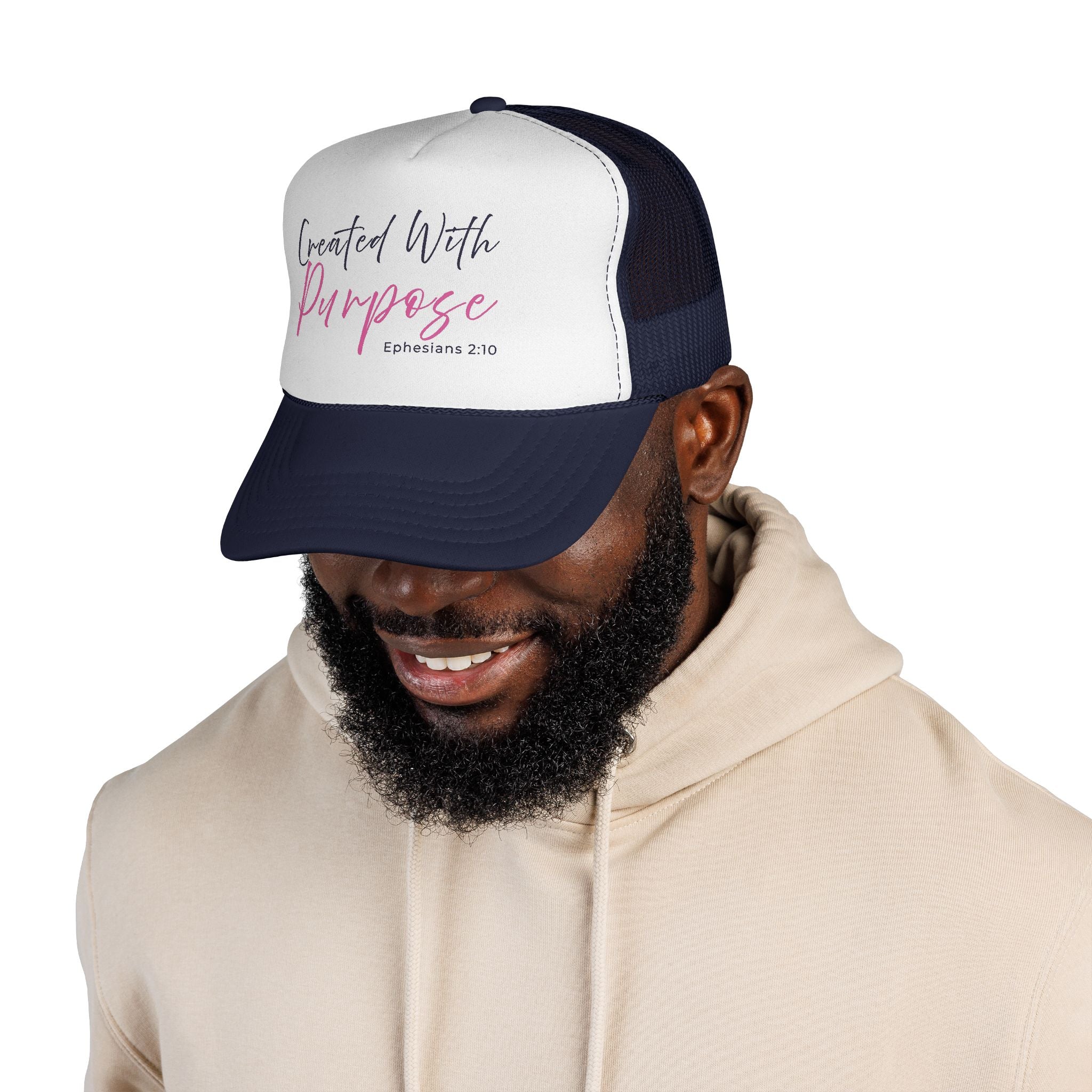 Created With Purpose — Ephesians 2:10 Trucker Hat